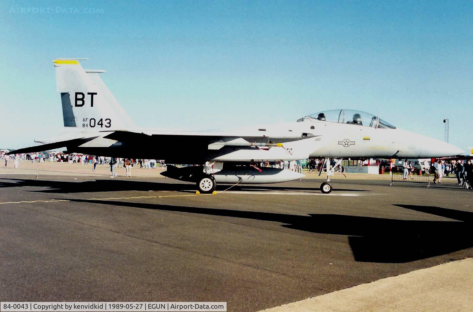 84-0043, 1984 McDonnell Douglas F-15D Eagle C/N 0915/D051, At the 1989 Mildenhall Air Fete.
