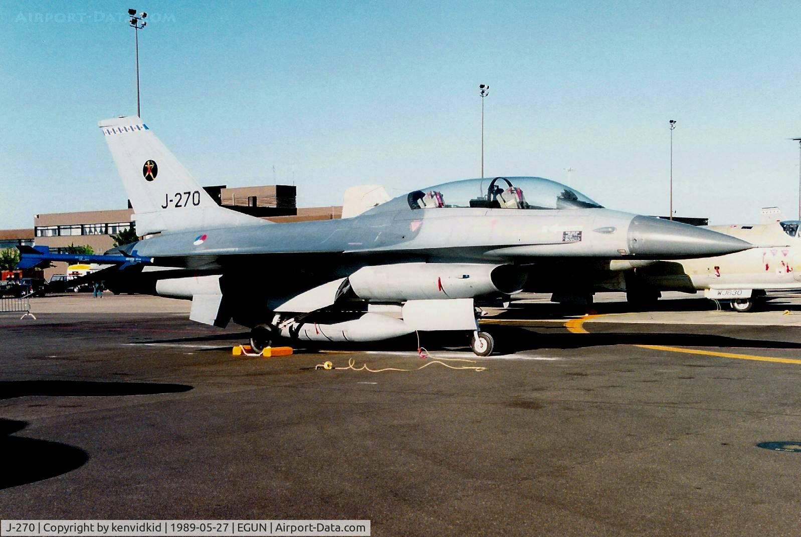 J-270, General Dynamics F-16BM Fighting Falcon C/N 6E-12, At the 1989 Mildenhall Air Fete.