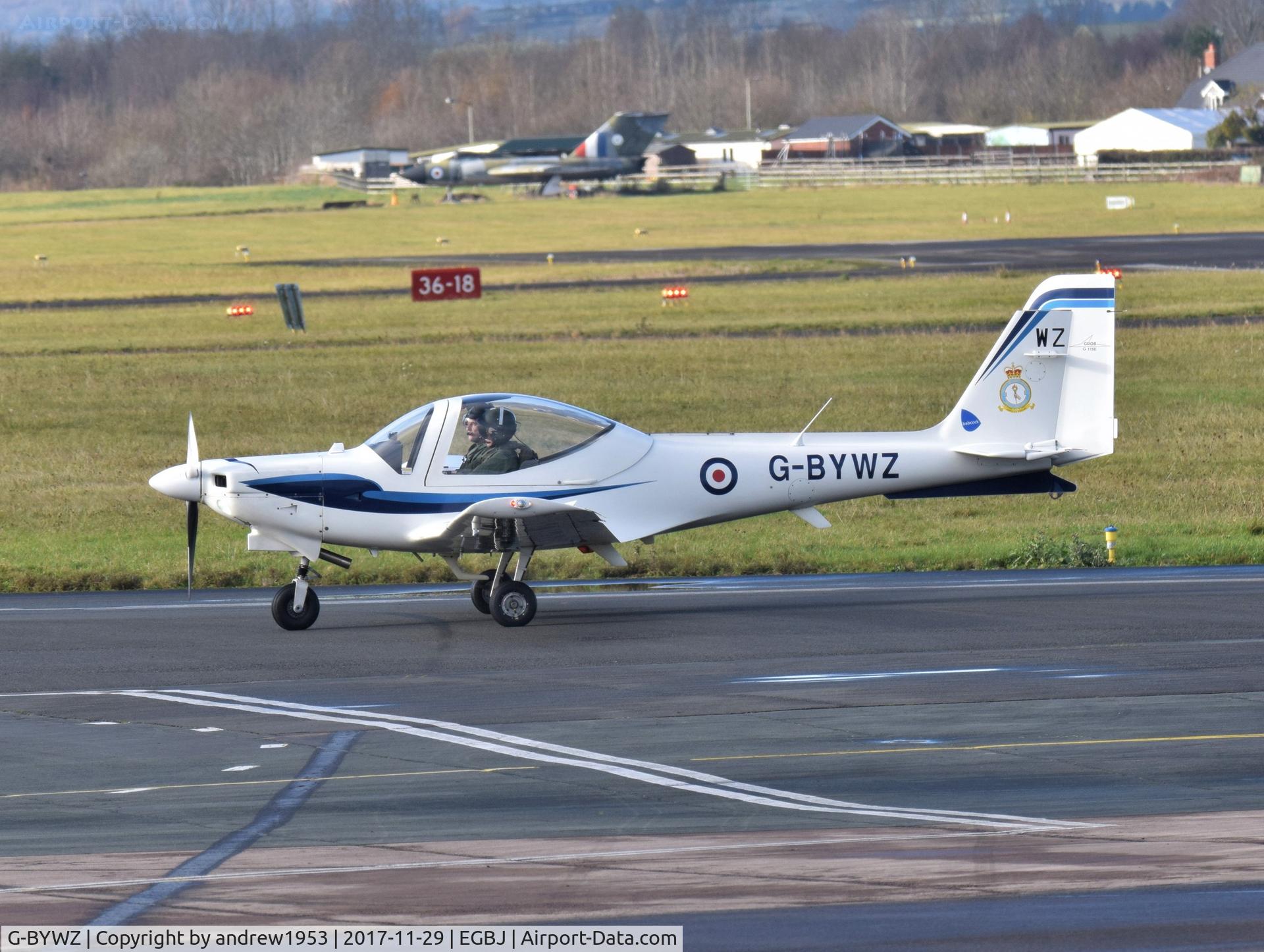 G-BYWZ, 2001 Grob G-115E Tutor T1 C/N 82160/E, G-BYWZ at Gloucestershire Airport.