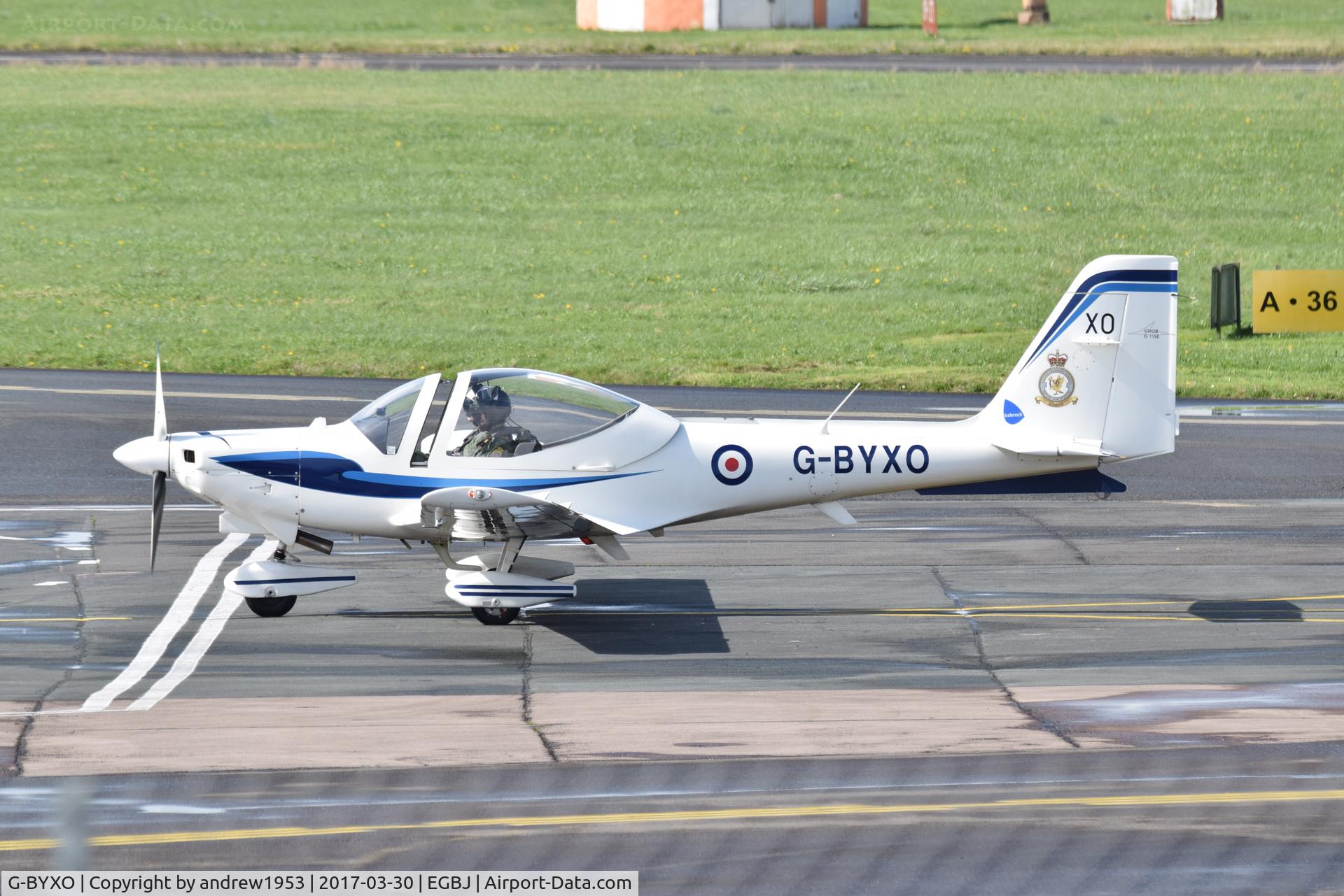 G-BYXO, 2001 Grob G-115E Tutor T1 C/N 82175/E, G-BYXO at Gloucestershire Airport.