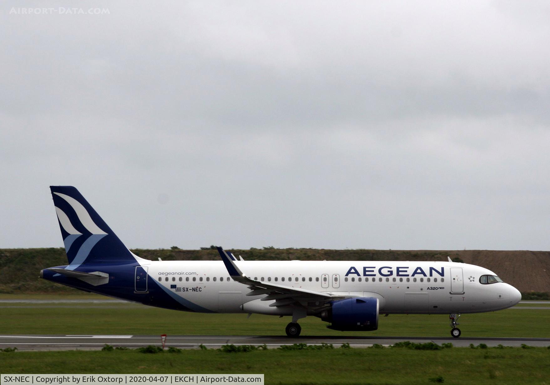 SX-NEC, 2020 Airbus A320-271N C/N 9583, SX-NEC taking off rw 22R