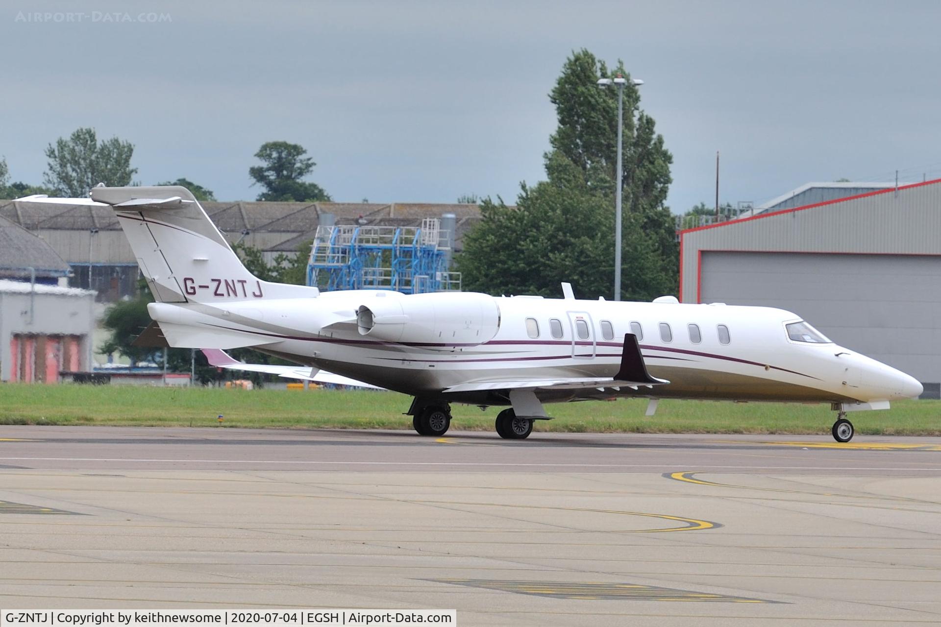 G-ZNTJ, 2018 Learjet 45 C/N 45-562, Arriving at Norwich from Biggin Hill.