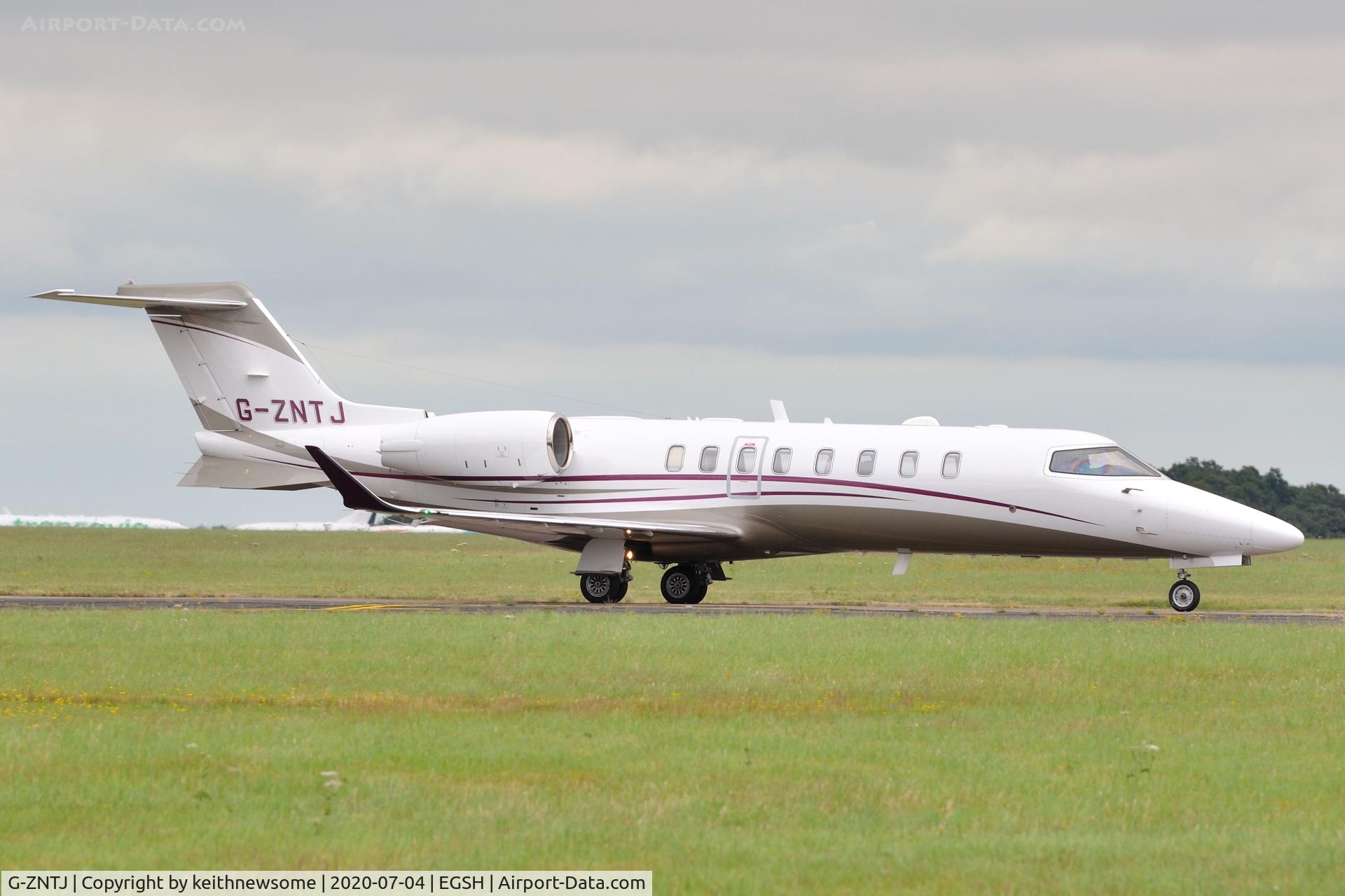 G-ZNTJ, 2018 Learjet 45 C/N 45-562, Arriving at Norwich from Biggin Hill.