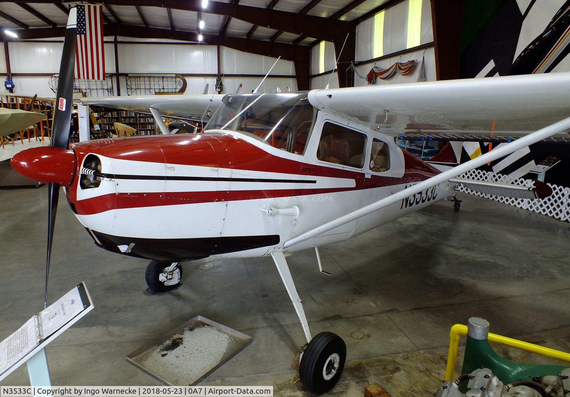 N3533C, 1954 Cessna 170B C/N 26576, Cessna 170B at the Western North Carolina Air Museum, Hendersonville NC