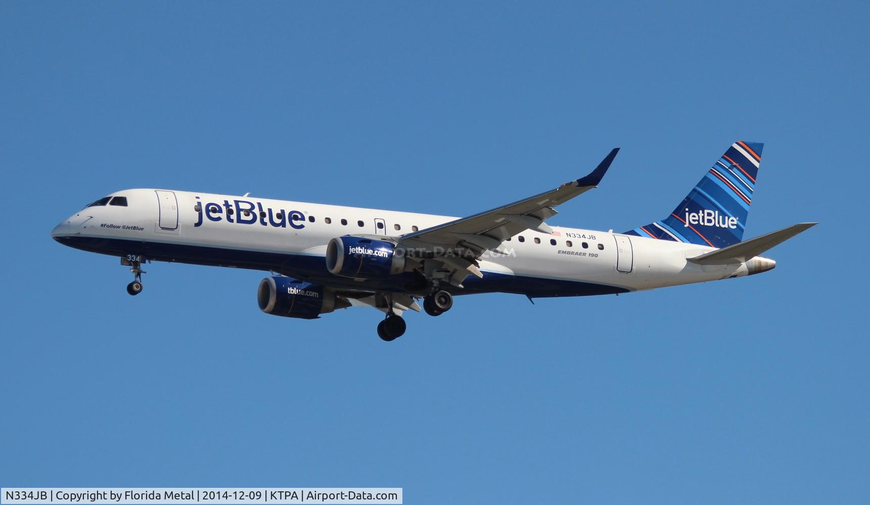 N334JB, Embraer ERJ-190-100 IGW 190AR C/N 19000446, TPA 2014