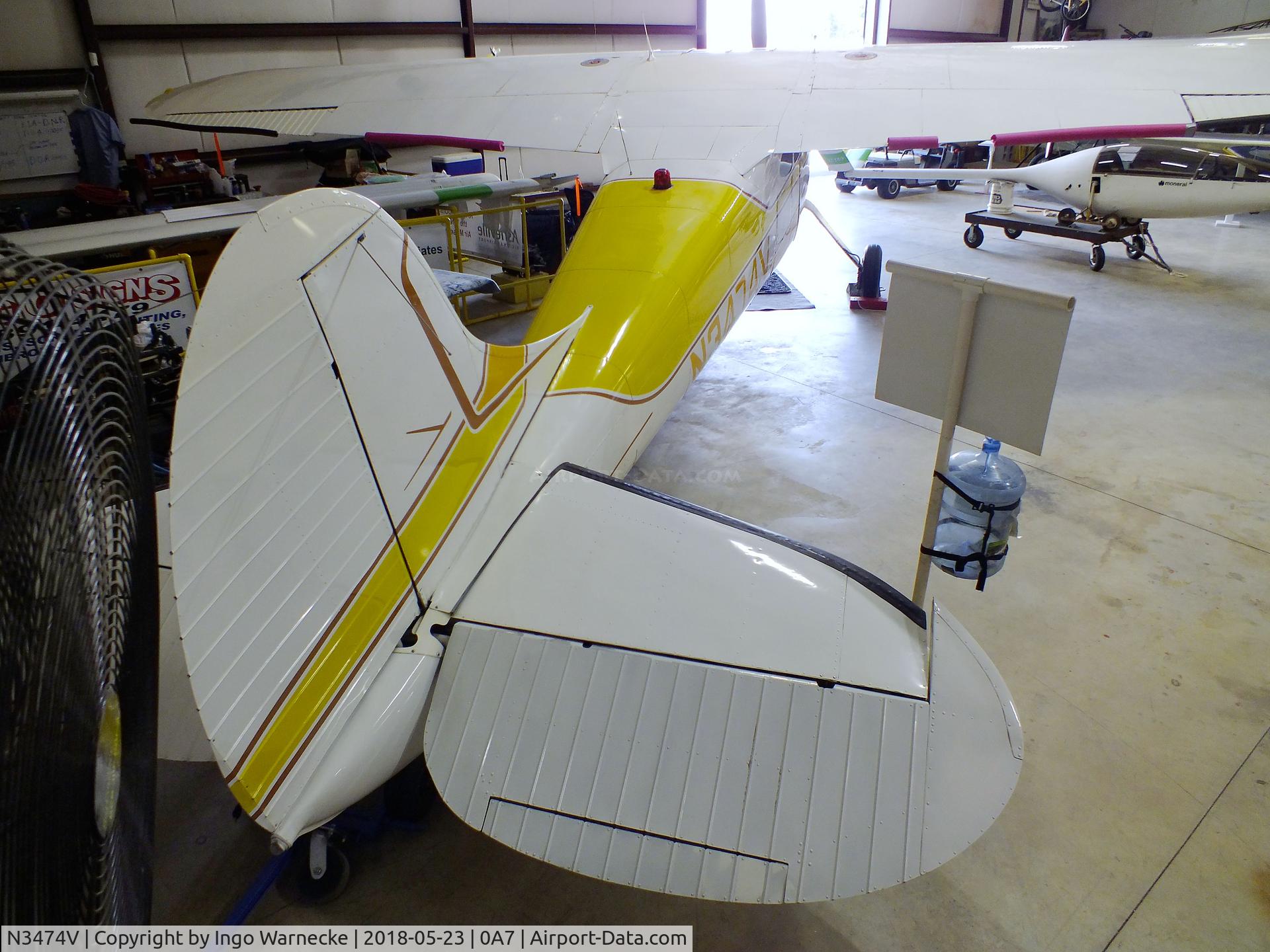 N3474V, 1948 Cessna 190 C/N 7174, Cessna 190 at the Western North Carolina Air Museum, Hendersonville NC