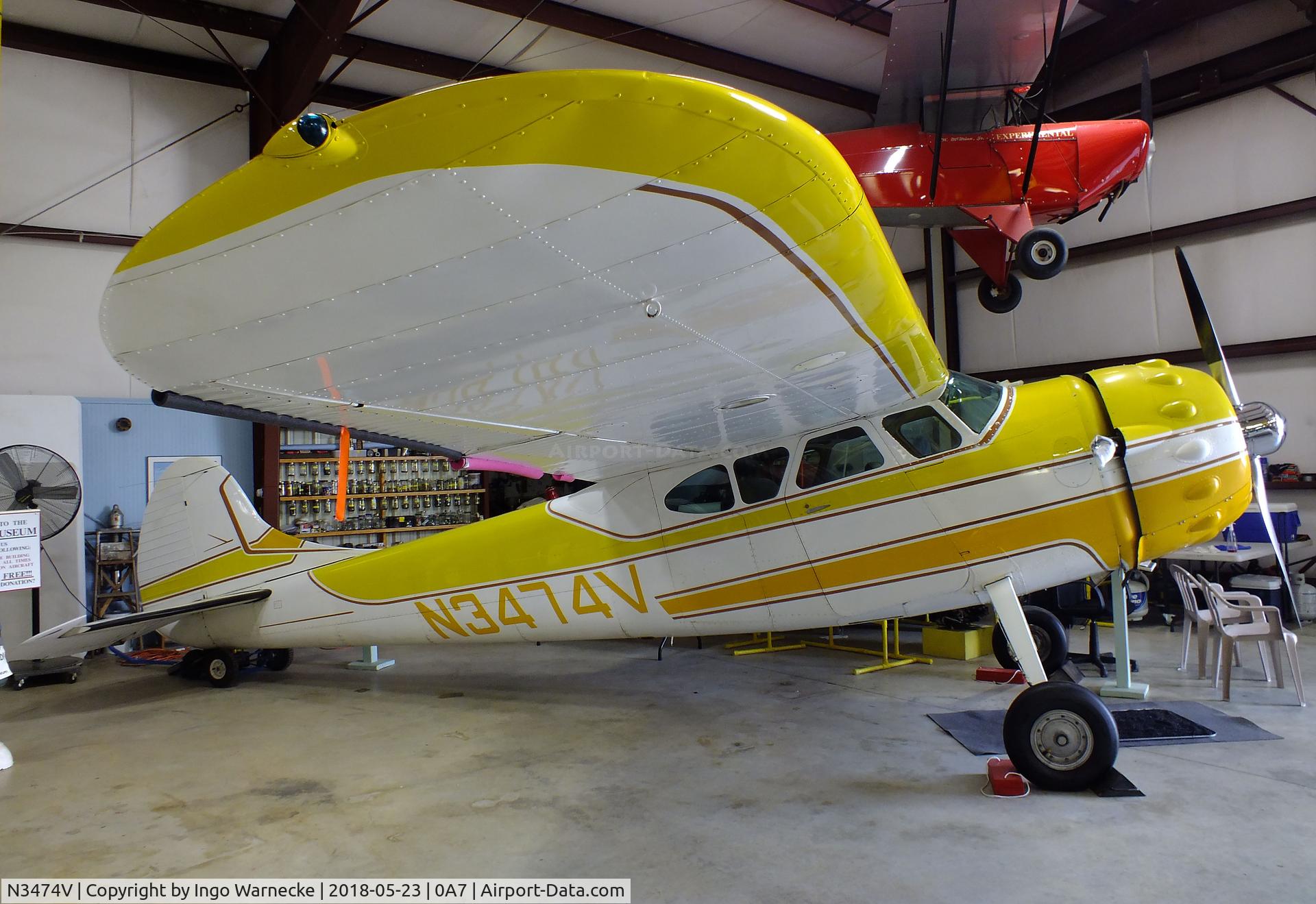 N3474V, 1948 Cessna 190 C/N 7174, Cessna 190 at the Western North Carolina Air Museum, Hendersonville NC