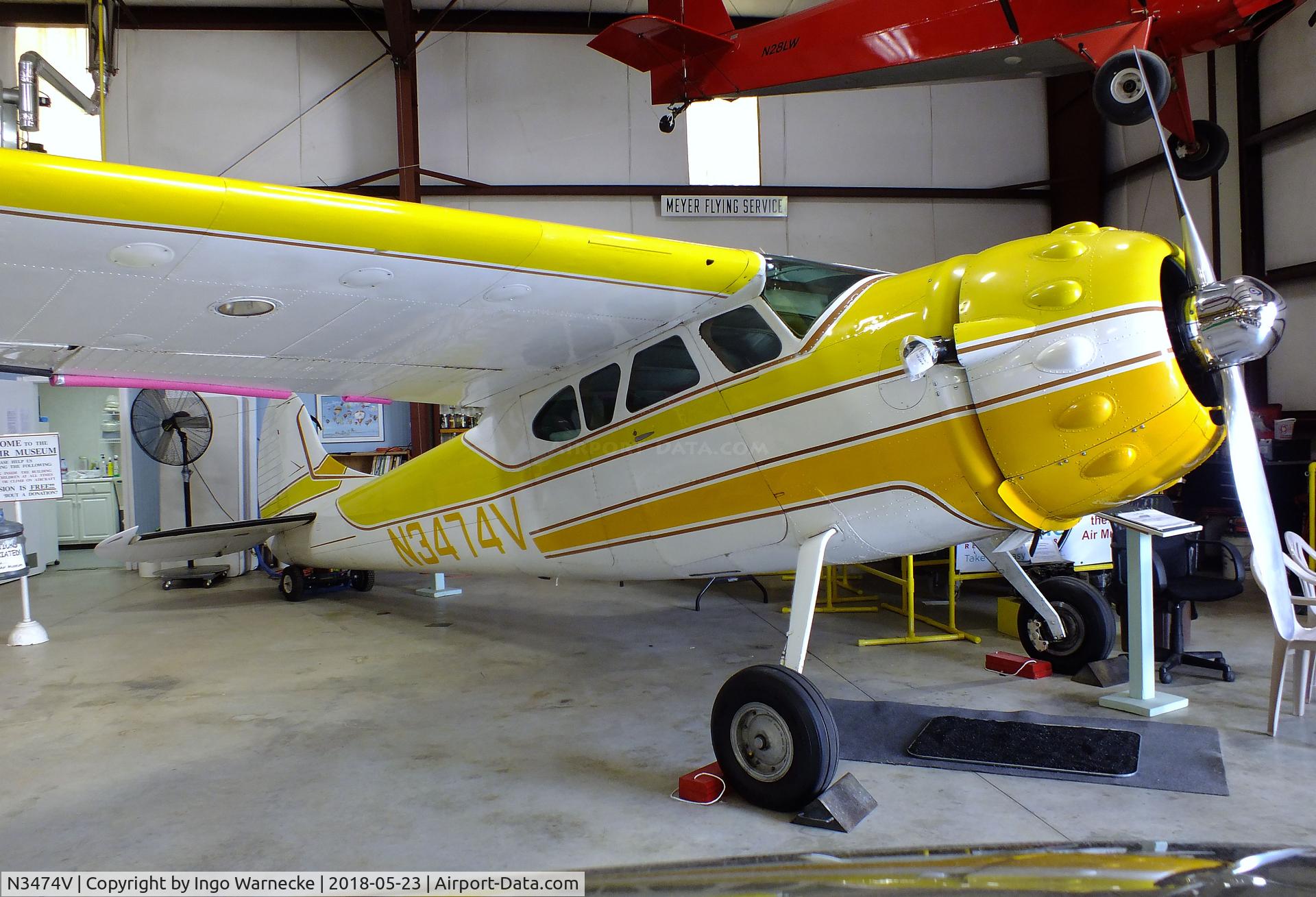 N3474V, 1948 Cessna 190 C/N 7174, Cessna 190 at the Western North Carolina Air Museum, Hendersonville NC