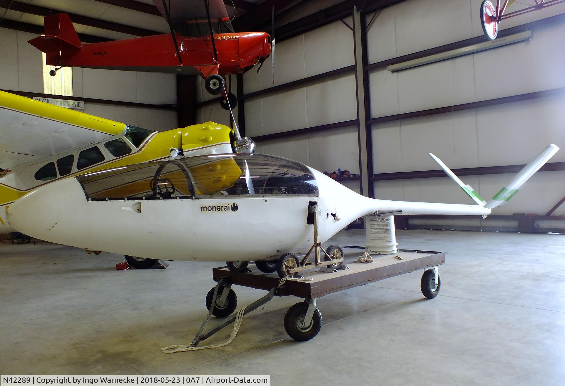 N42289, 1981 Monnett Monerai S C/N 4979101, Monnett (Frank, Jimmy A) Monerai S (wings dismounted) at the Western North Carolina Air Museum, Hendersonville NC