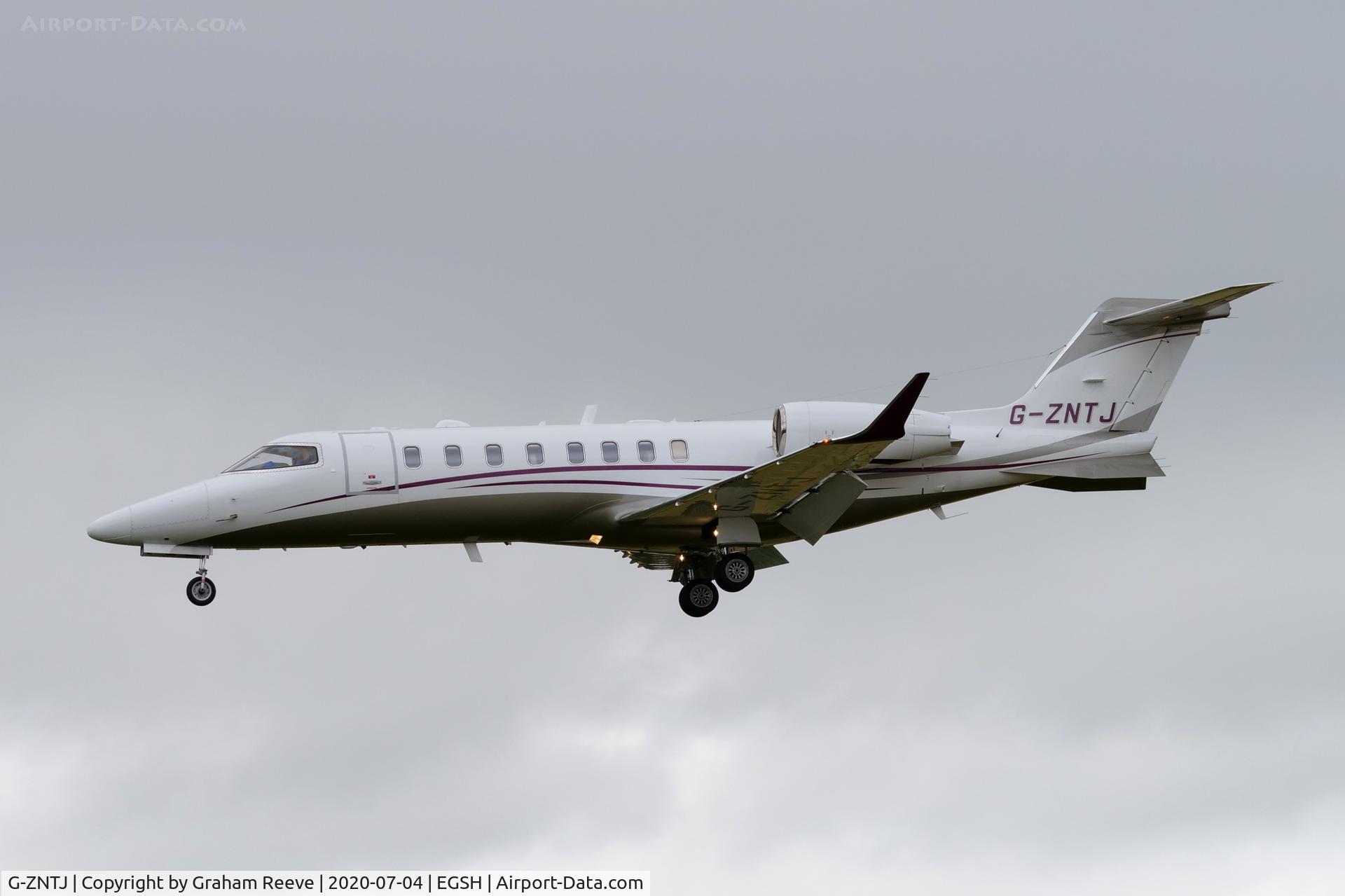 G-ZNTJ, 2018 Learjet 45 C/N 45-562, Landing at Norwich.