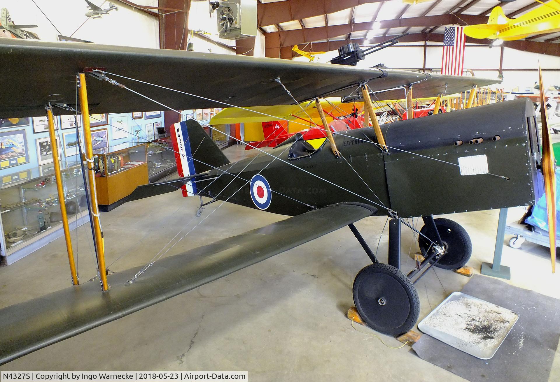 N4327S, 1996 Elliott Douglas W JE5A C/N DWE 002, Elliot, Douglas + Brown, Irland R.A.F. S.E.5A replica at the Western North Carolina Air Museum, Hendersonville NC