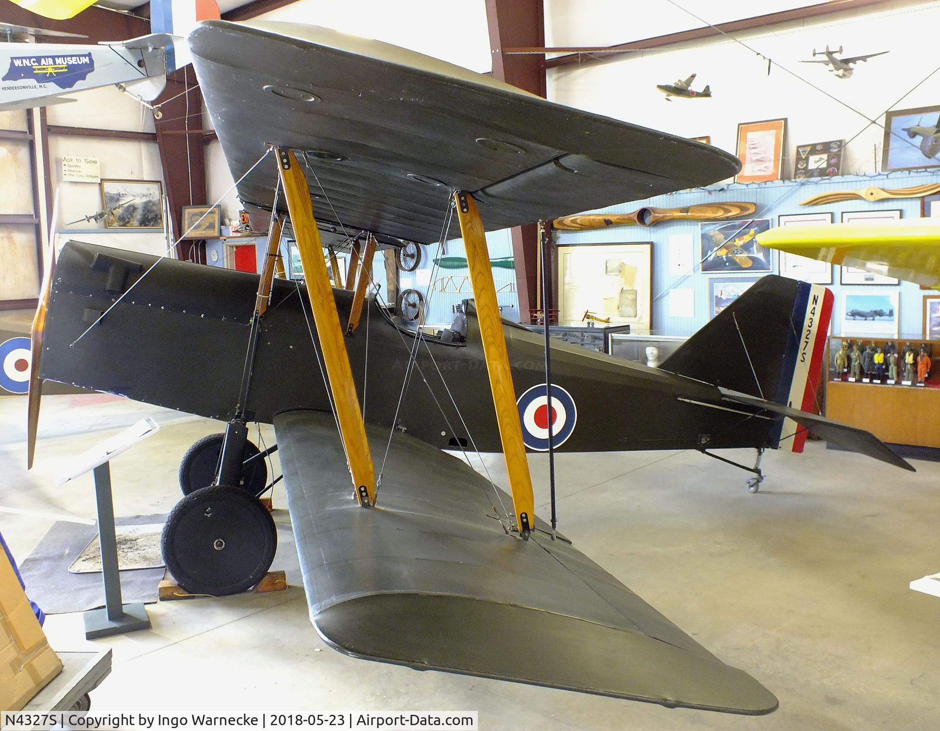 N4327S, 1996 Elliott Douglas W JE5A C/N DWE 002, Elliot, Douglas + Brown, Irland R.A.F. S.E.5A replica at the Western North Carolina Air Museum, Hendersonville NC