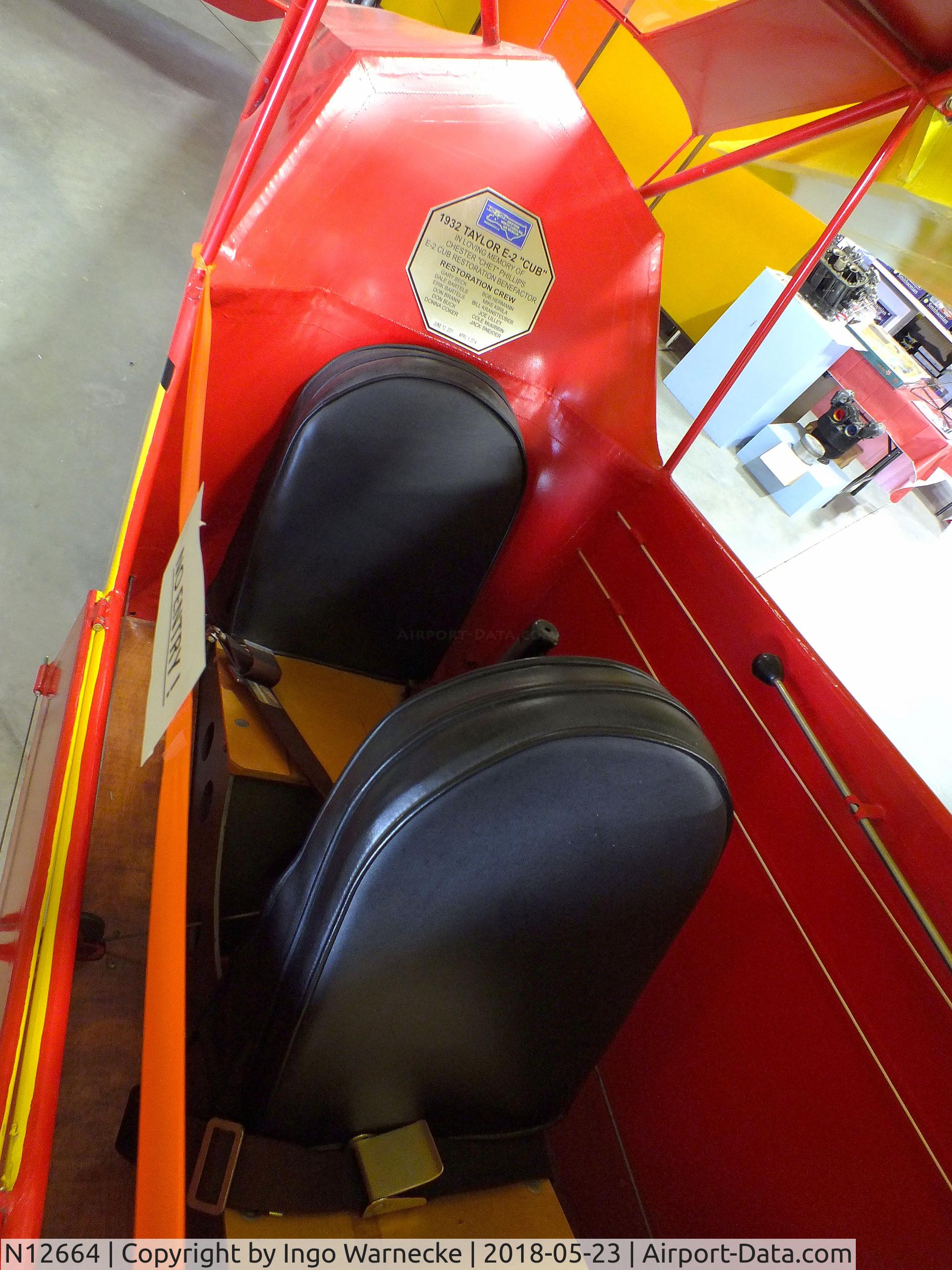 N12664, 1932 Piper E-2 C/N 36, Taylor E-2 Cub at the Western North Carolina Air Museum, Hendersonville NC  #i