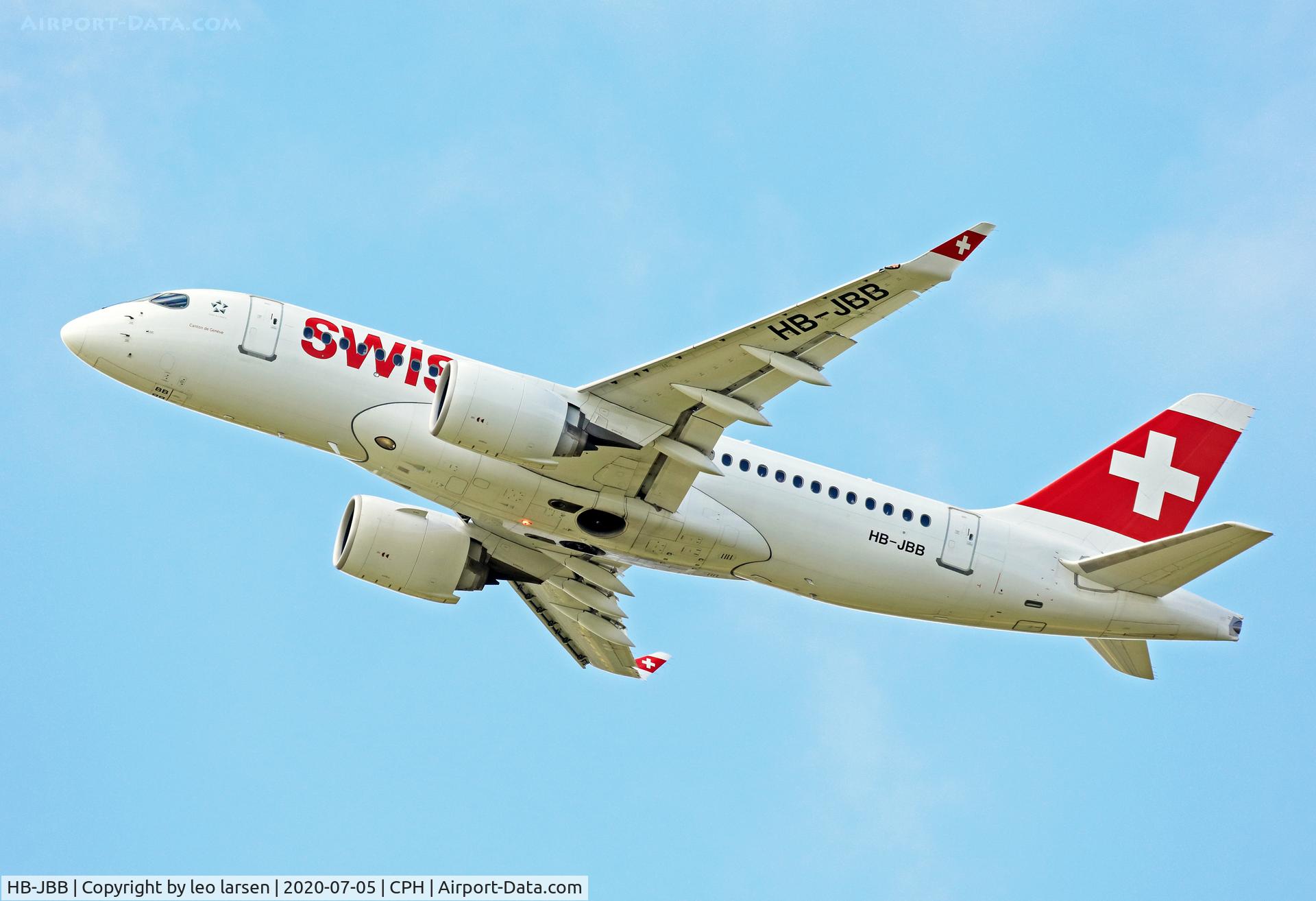 HB-JBB, 2016 Bombardier CSeries CS100 (BD-500-1A10) C/N 50011, Copenhagen 5.7.2020