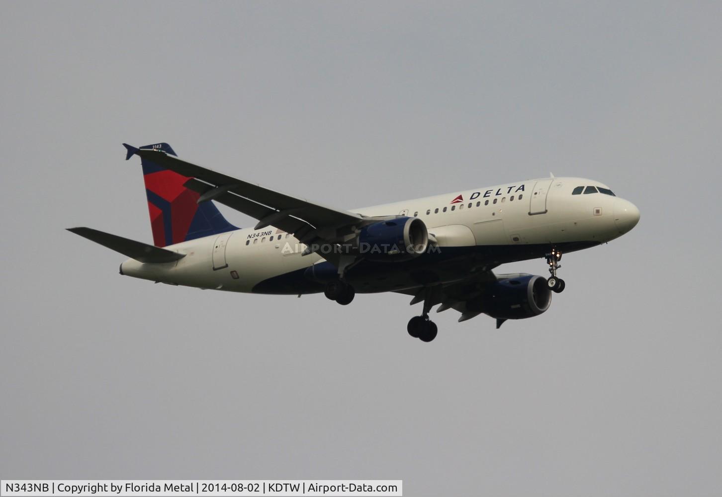 N343NB, 2002 Airbus A319-114 C/N 1752, DTW 2014