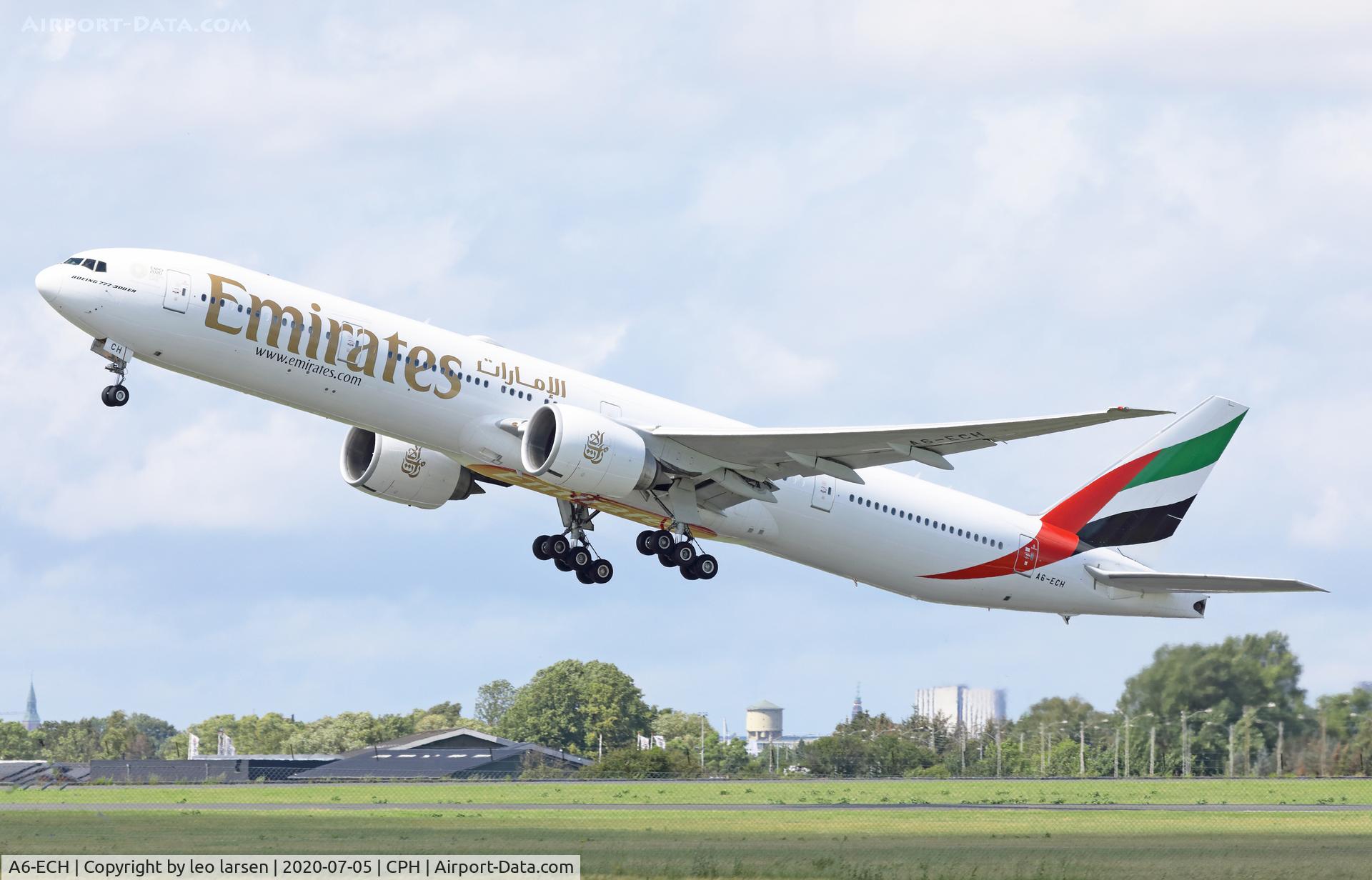A6-ECH, 2008 Boeing 777-31H/ER C/N 35581, Copenhagen 5.7.2020
