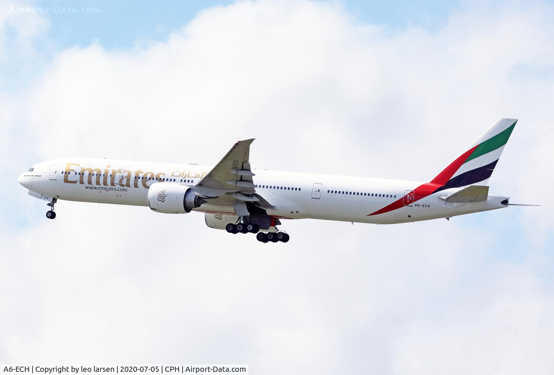 A6-ECH, 2008 Boeing 777-31H/ER C/N 35581, Copenhagen 5.7.2020