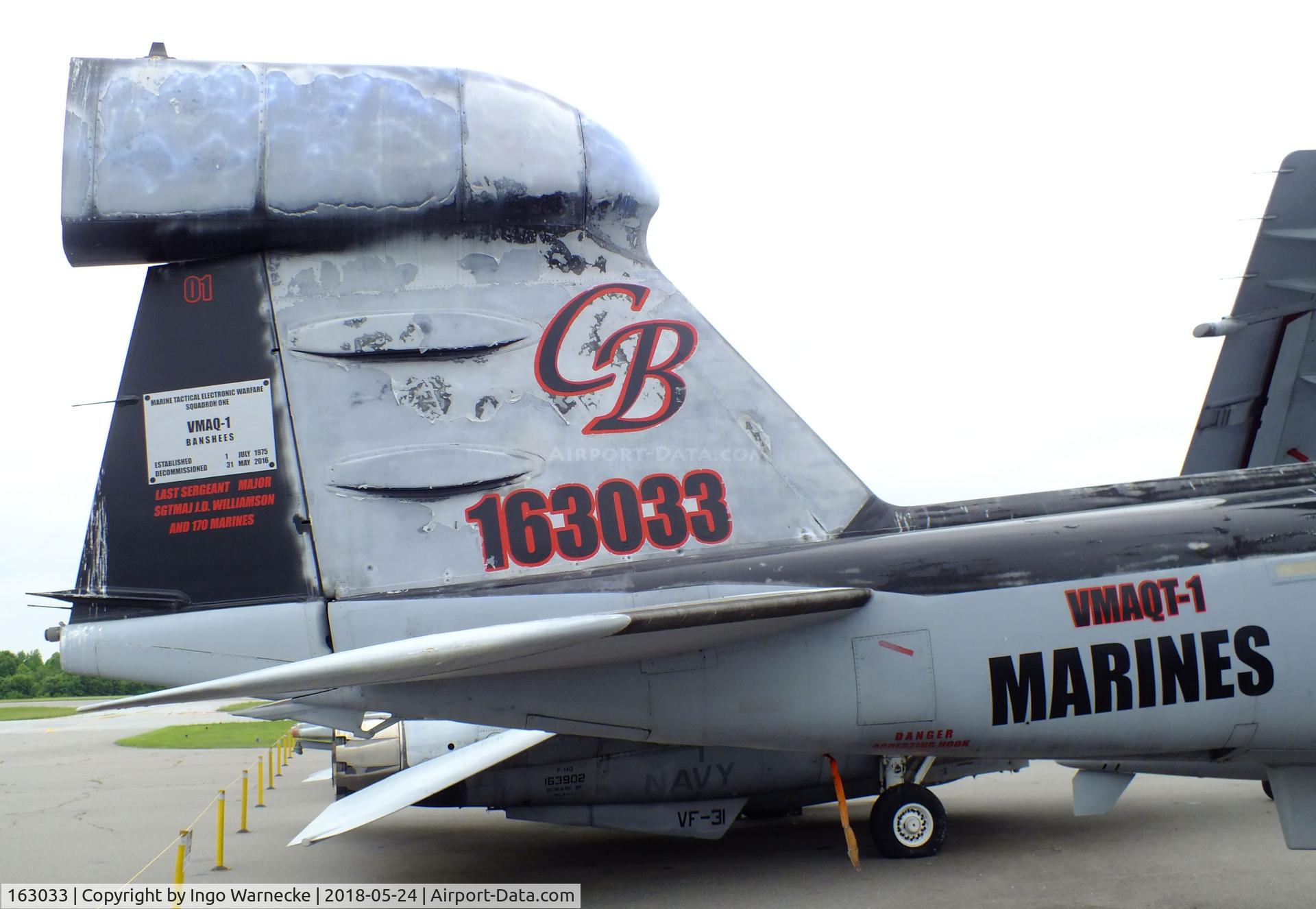 163033, Grumman EA-6B-115-GR Prowler C/N P-126, Grumman EA-6B Prowler at the Hickory Aviation Museum, Hickory NC