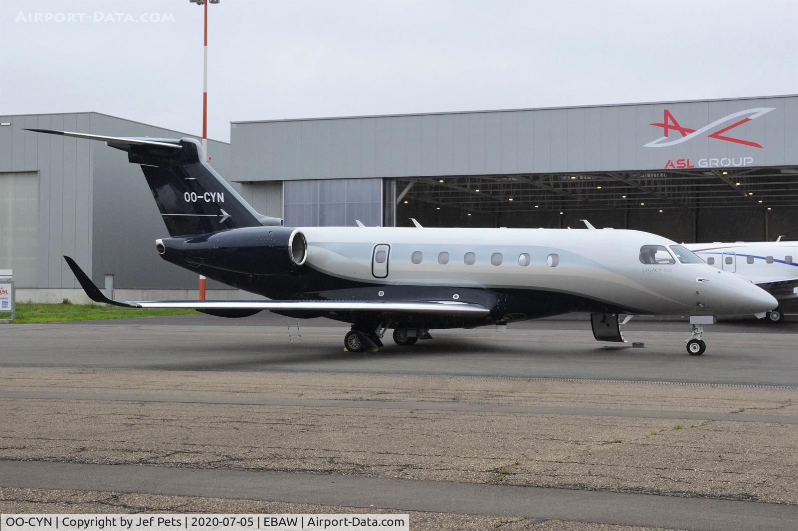 OO-CYN, 2018 Embraer EMB-550 Legacy 500 C/N 55000078, At Antwerp Airport.