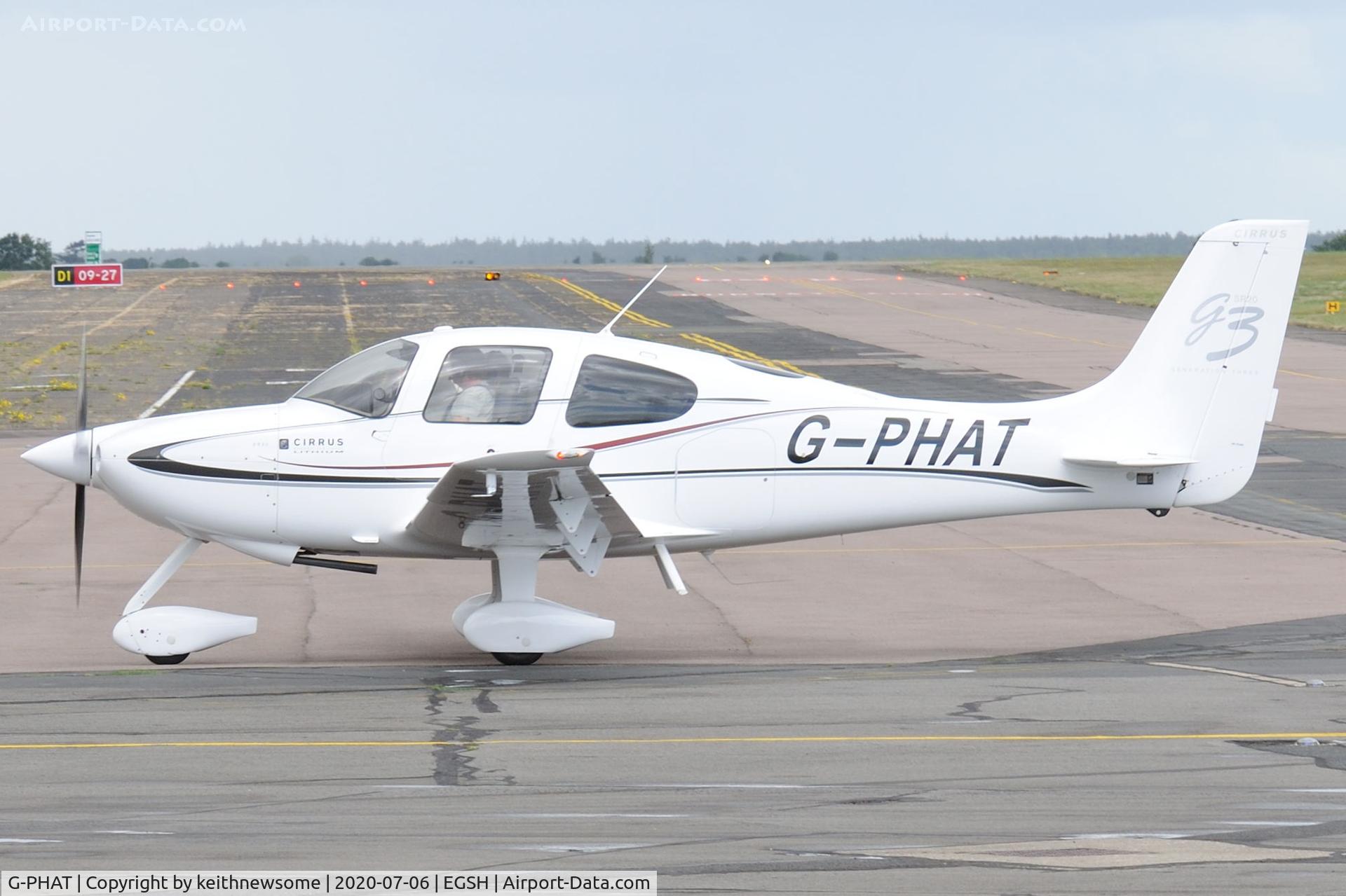 G-PHAT, 2008 Cirrus SR20 G3 C/N 1999, Arriving at Norwich.