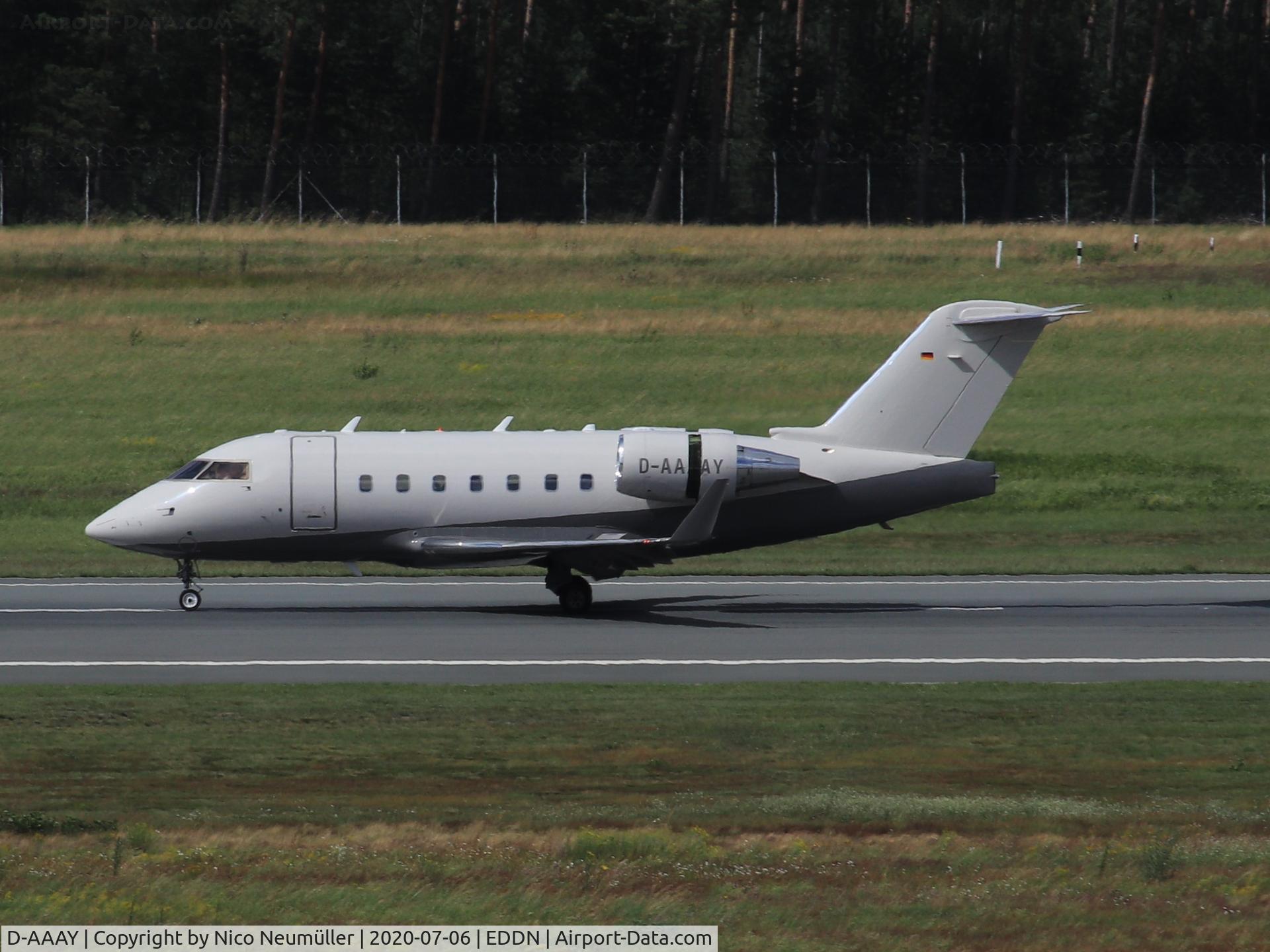 D-AAAY, 2004 Bombardier Challenger 604 (CL-600-2B16) C/N 5602, D-AAAY is landing in EDDN/NUE