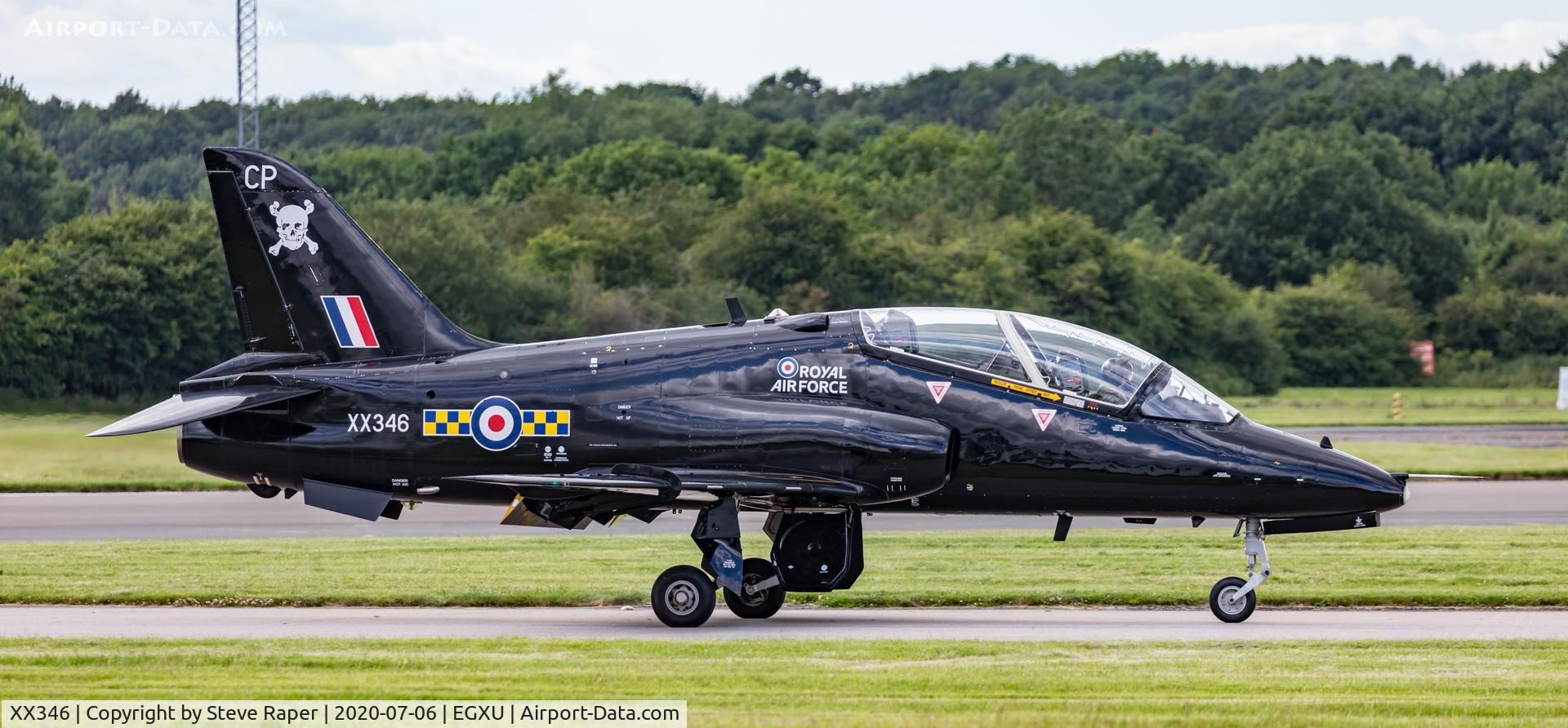 XX346, 1981 Hawker Siddeley Hawk T.1A C/N 195/312170, Taxying back in after a detachment sortie.