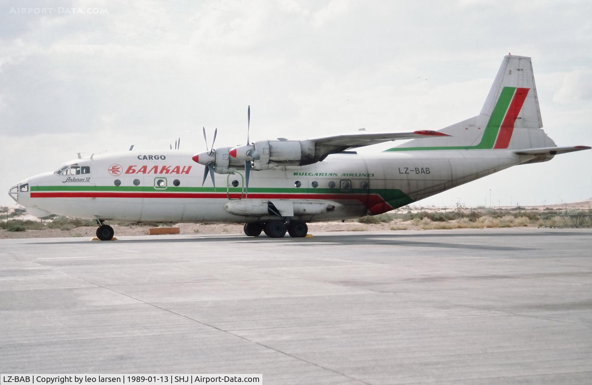 LZ-BAB, 1968 Antonov An-12B C/N 8346002, Shajah 13.1.1989