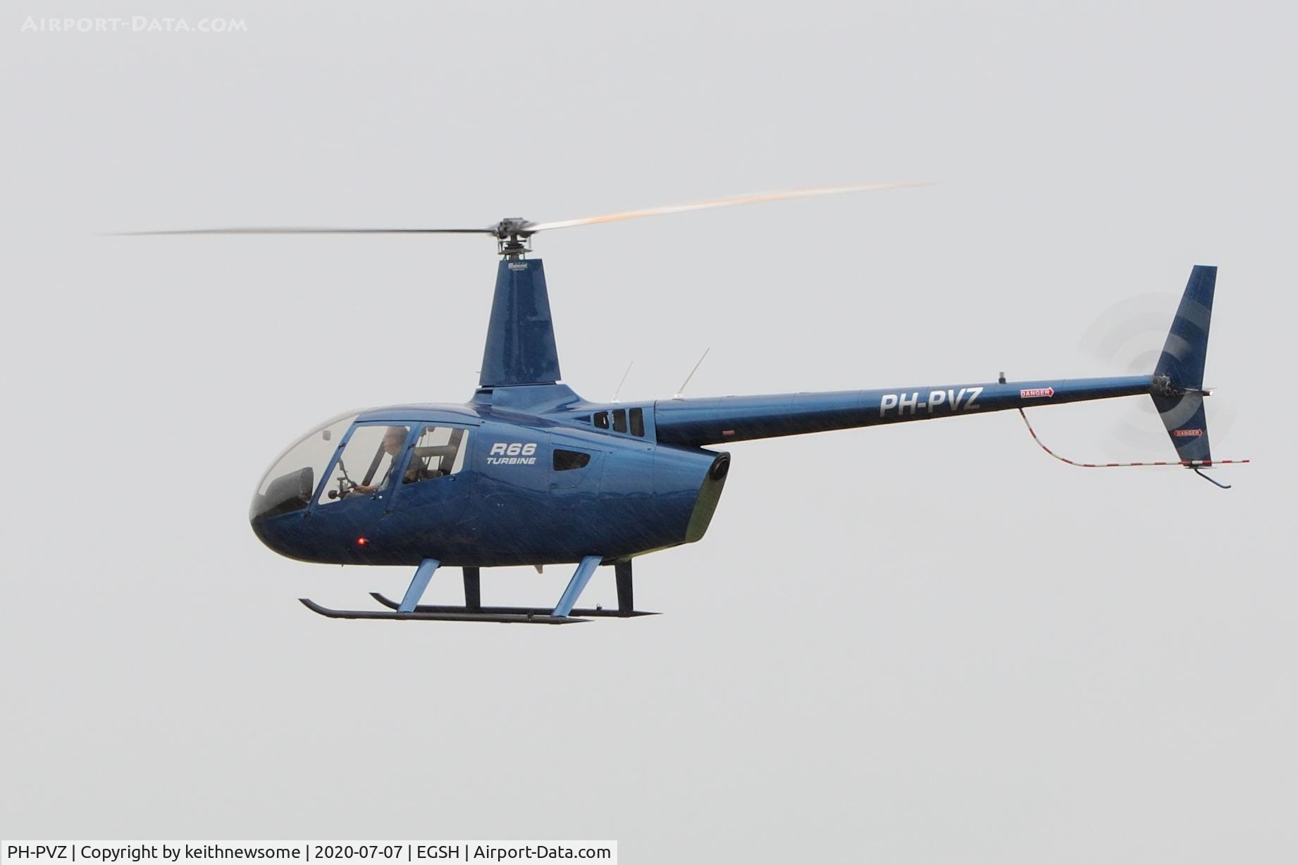 PH-PVZ, 2015 Robinson R66 Turbine C/N 0638, Leaving Norwich for Boston, Lincs.