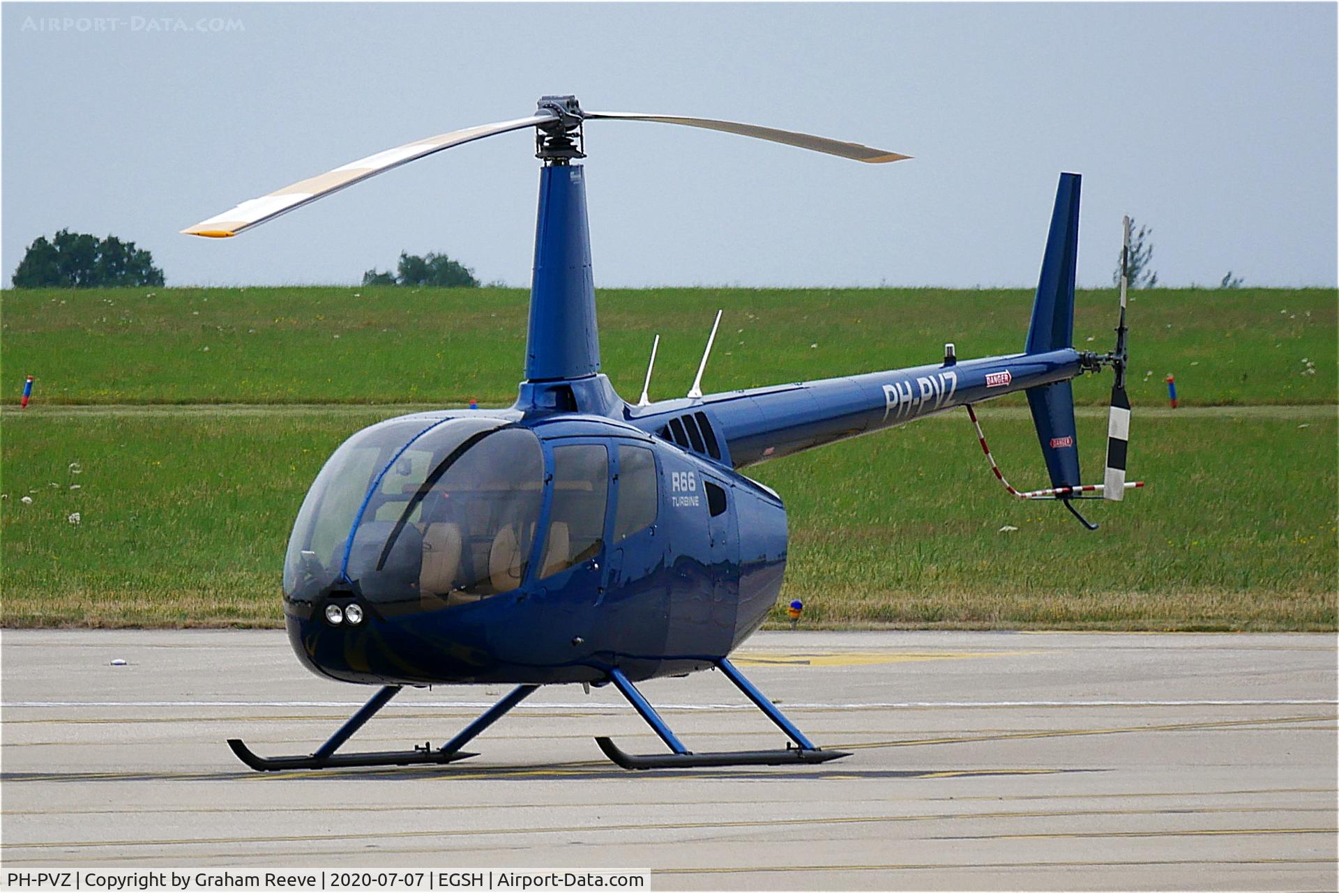PH-PVZ, 2015 Robinson R66 Turbine C/N 0638, Parked at Norwich.