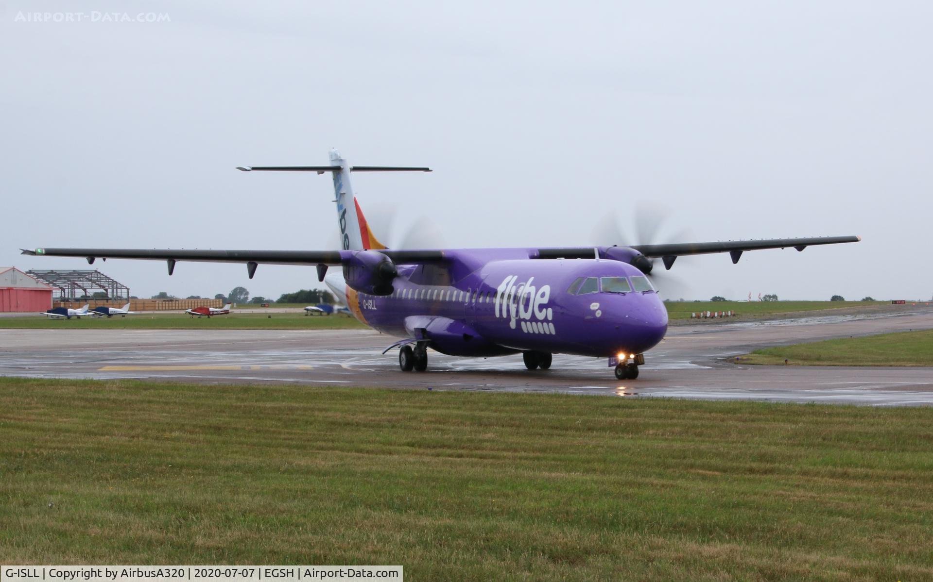 G-ISLL, 2002 ATR 72-212A C/N 696, Arriving at Norwich for a repaint, loosing the Flybe brand