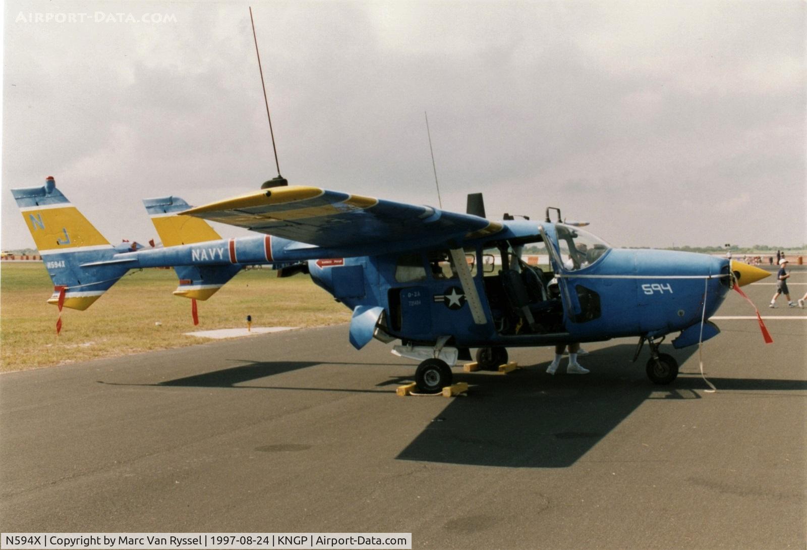 N594X, 1967 Cessna O-2A Super Skymaster C/N 337M-0110, At Corpus Christi, Texas.