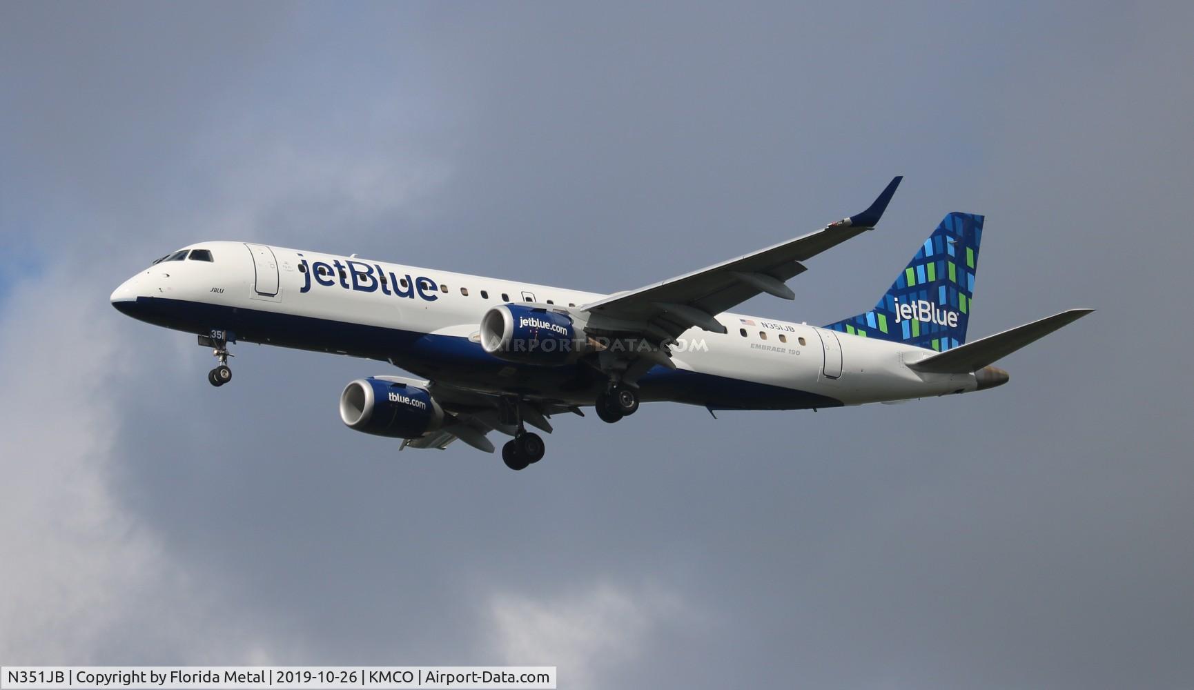 N351JB, 2012 Embraer E190 (ERJ-190-100) C/N 19000549, MCO 2019
