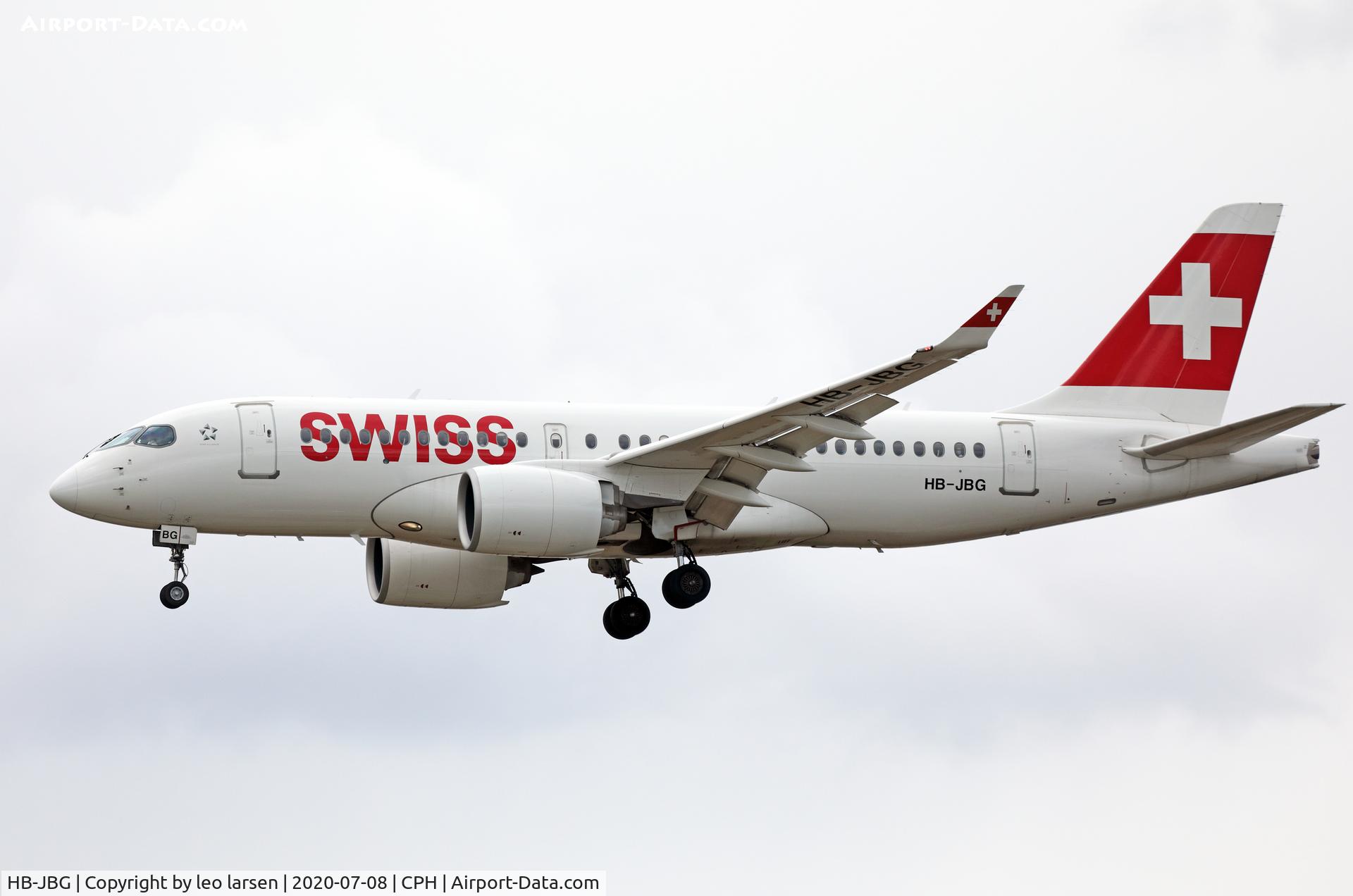 HB-JBG, 2017 Bombardier CSeries CS100 (BD-500-1A10) C/N 50016, Copenhagen 8.7.2020