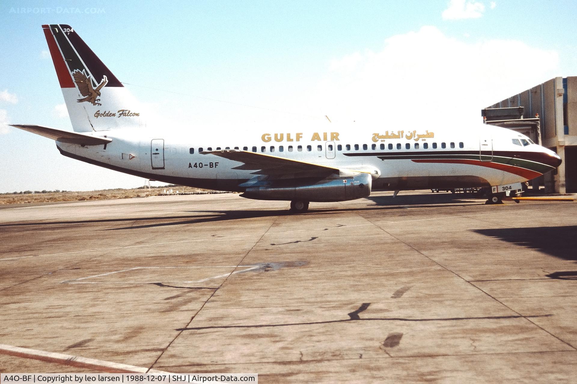 A4O-BF, 1977 Boeing 737-2P6 C/N 21358, Shajah 7.12.1988
