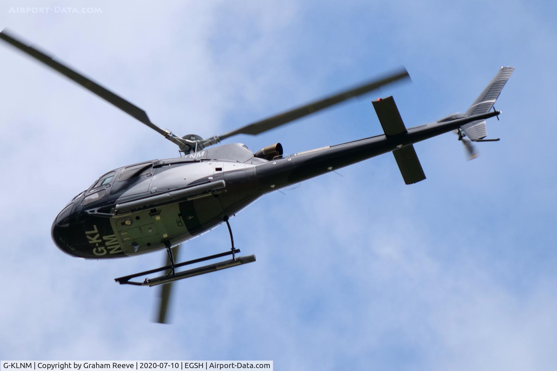 G-KLNM, 2014 Eurocopter AS-350B-3 Ecureuil Ecureuil C/N 7827, Landing at Norwich.