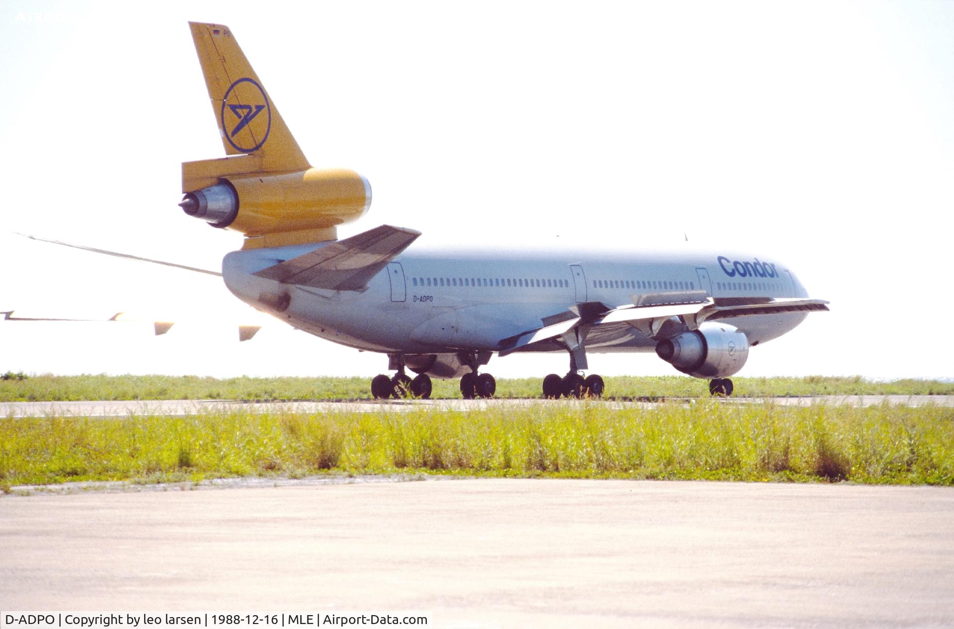 D-ADPO, 1979 McDonnell Douglas DC-10-30 C/N 46595, Male 16.12.1988