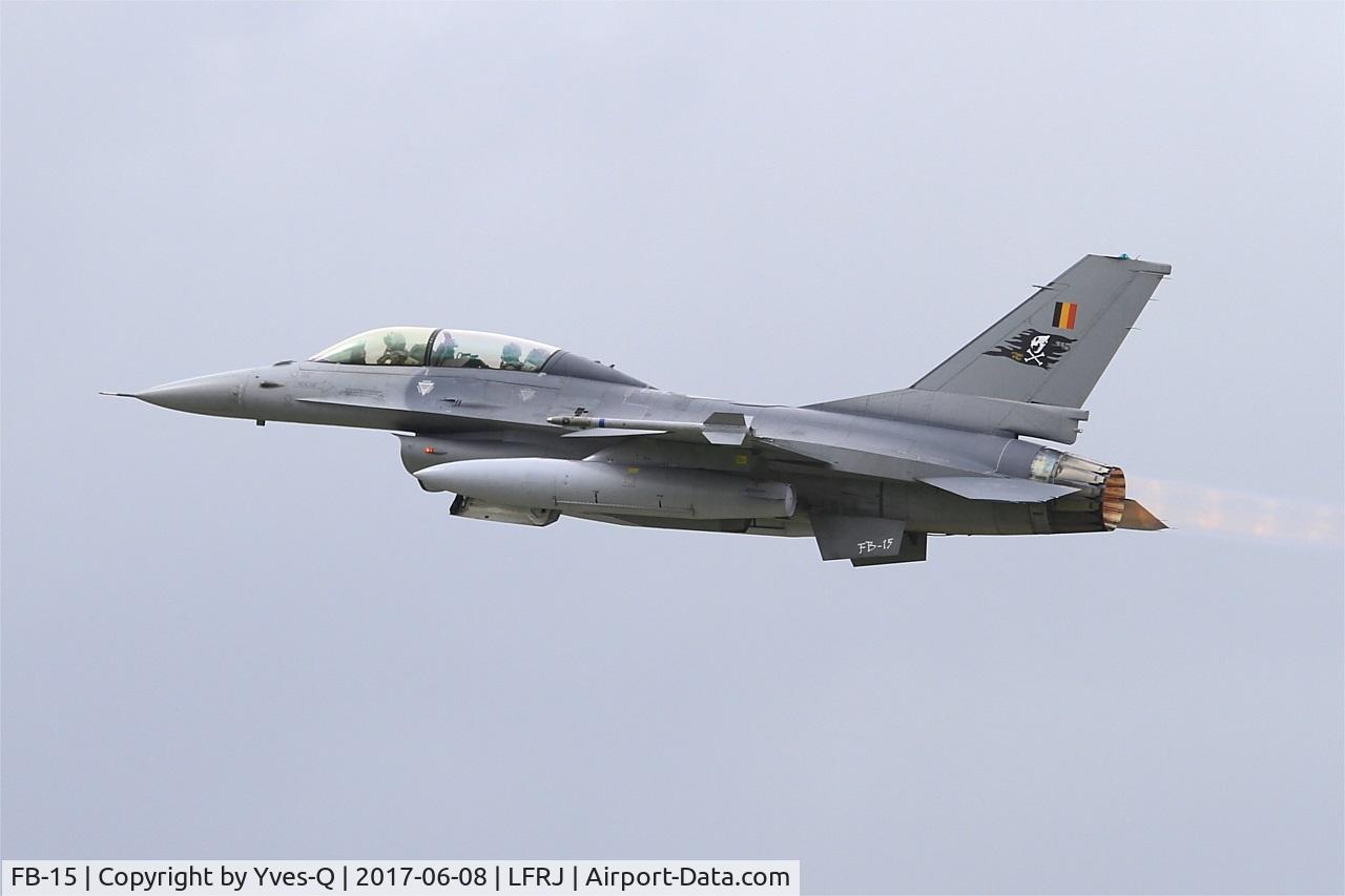 FB-15, General Dynamics F-16BM Fighting Falcon C/N 6J-15, General Dynamics F-16BM Fighting Falcon, Take off rwy 26, Landivisiau Naval Air Base (LFRJ) Tiger Meet 2017