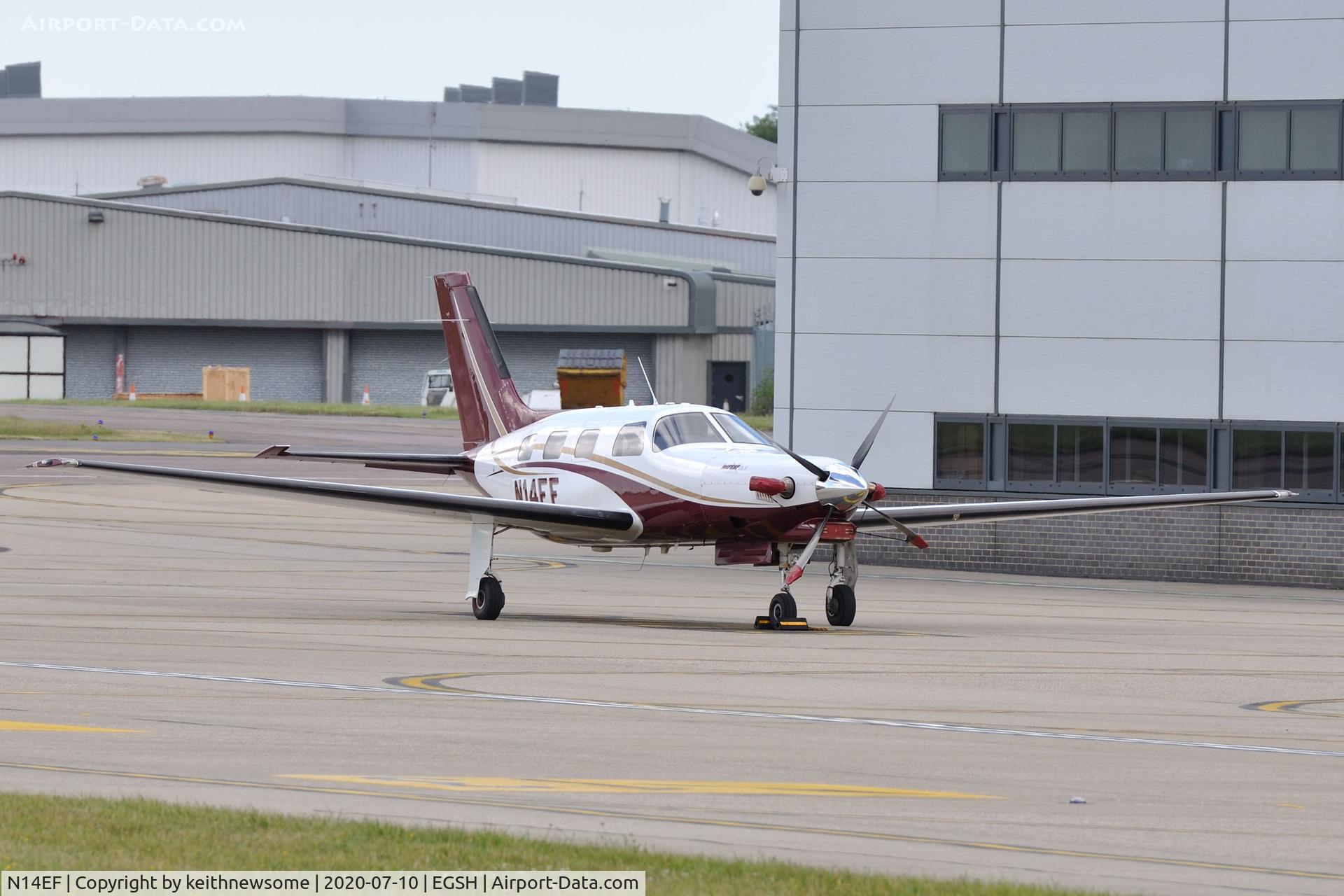 N14EF, 1988 Piper PA-46-350P Malibu Mirage C/N 4622009, Parked at Norwich.