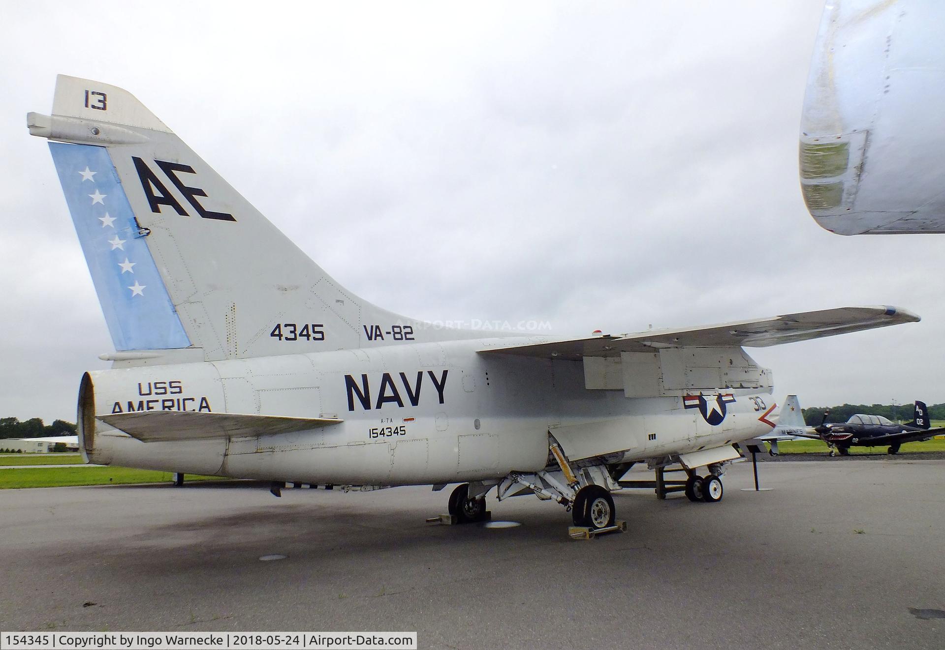 154345, LTV A-7A Corsair II C/N A-184, LTV A-7A Corsair II at the Hickory Aviation Museum, Hickory NC