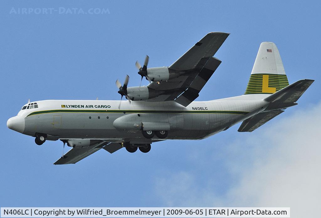 N406LC, 1976 Lockheed L-100-30 Hercules (L-382G) C/N 382-4676, Approach to Ramstein Air Base.