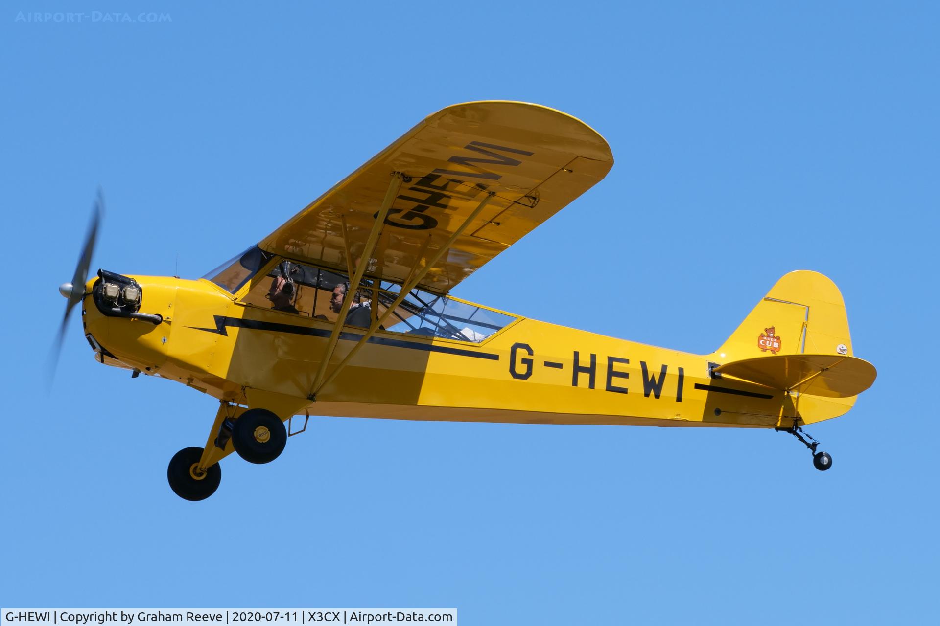 G-HEWI, 1944 Piper L-4J Grasshopper (J3C-65D) C/N 12566, Departing from Northrepps.
