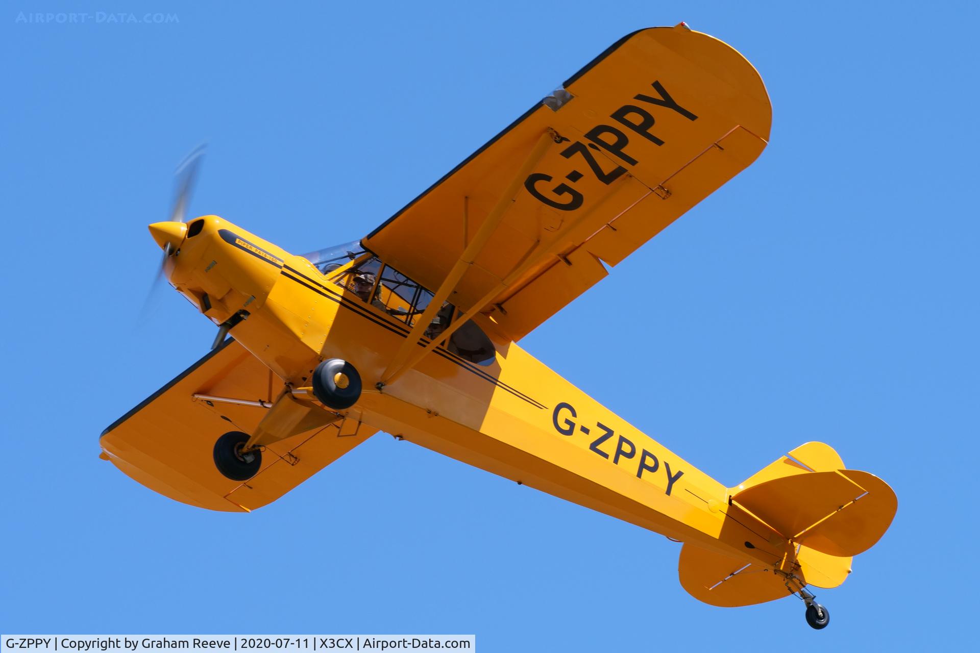 G-ZPPY, 1953 Piper L-18C Super Cub C/N 18-2065, Departing from Northrepps.