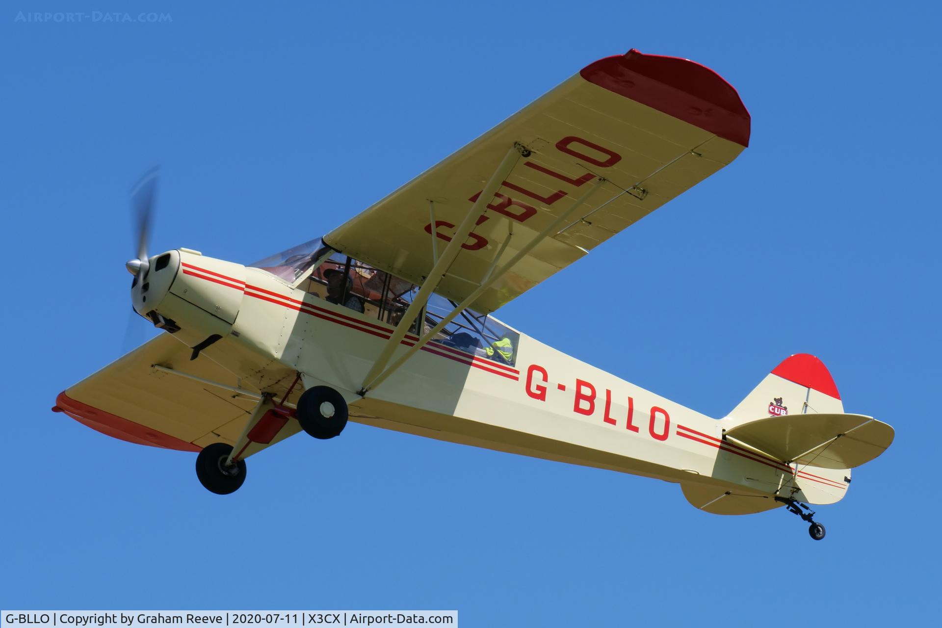 G-BLLO, 1953 Piper L-18C Super Cub (PA-18-95) C/N 18-3099, Departing from Northrepps.