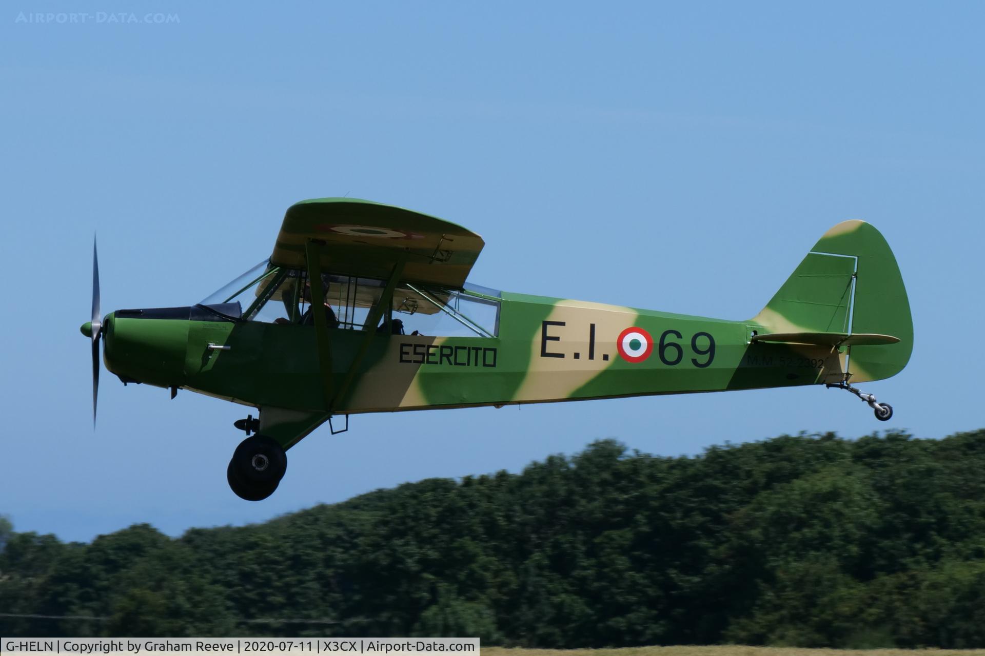 G-HELN, 1958 Piper L-21B Super Cub (PA-18-135) C/N 18-3400, Landing at Northrepps.