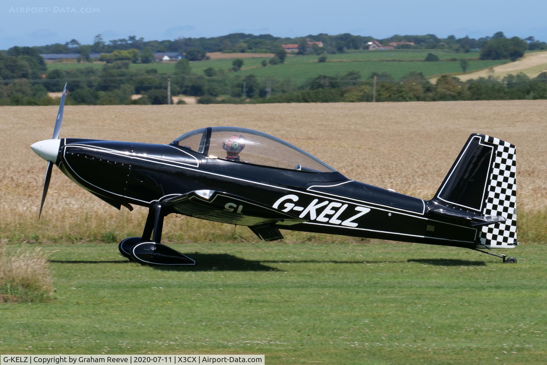 G-KELZ, 2003 Vans RV-8 C/N PFA 303-13665, Just landed at Northrepps.
