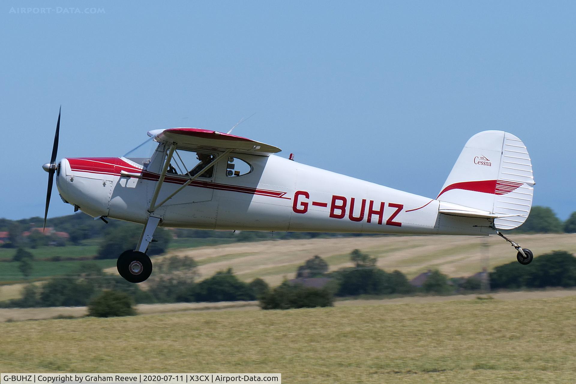 G-BUHZ, 1948 Cessna 120 C/N 14950, Landing at Northrepps.