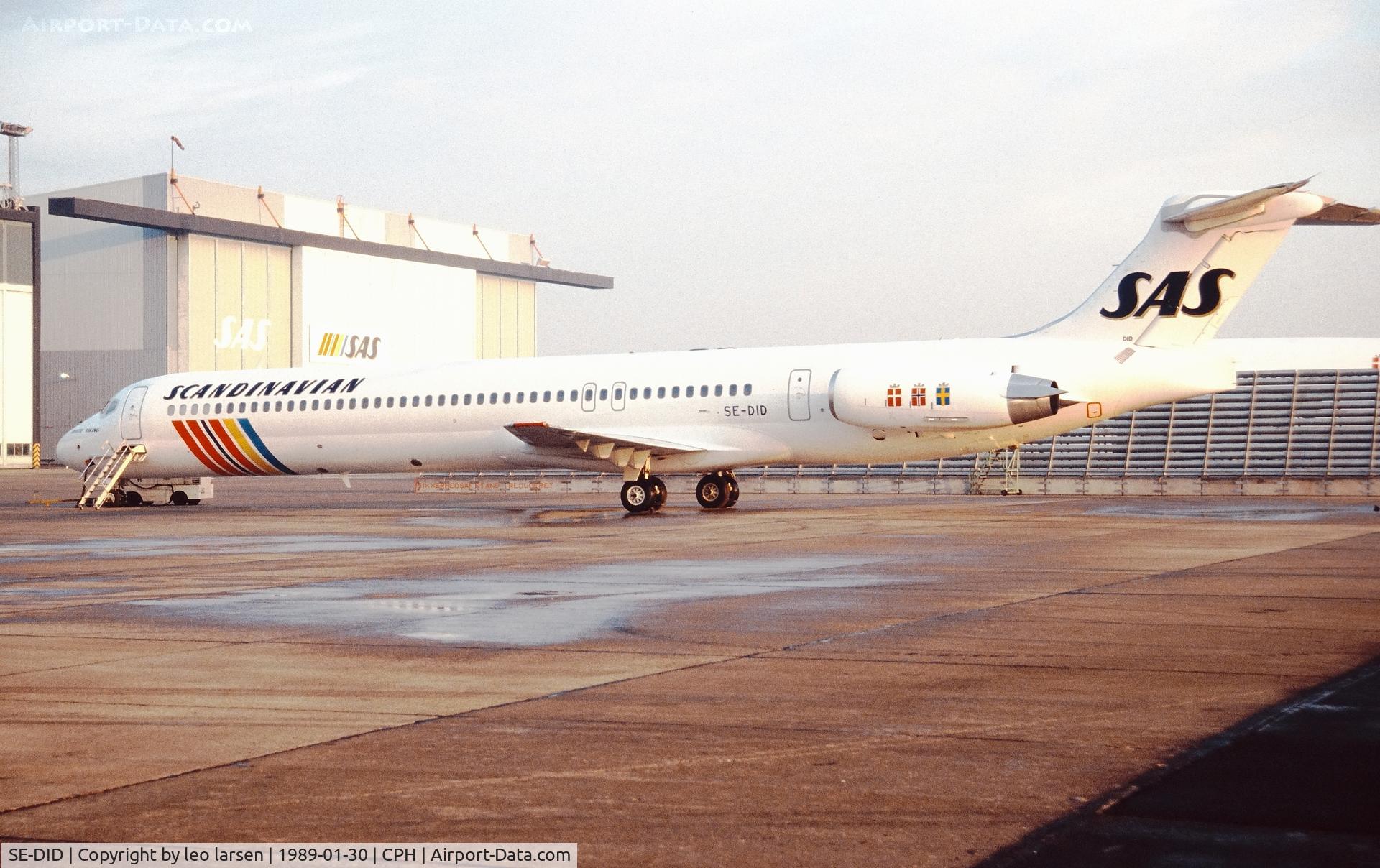 SE-DID, 1988 McDonnell Douglas MD-82 (DC-9-82) C/N 49615, Copenhagen 30.1.1989