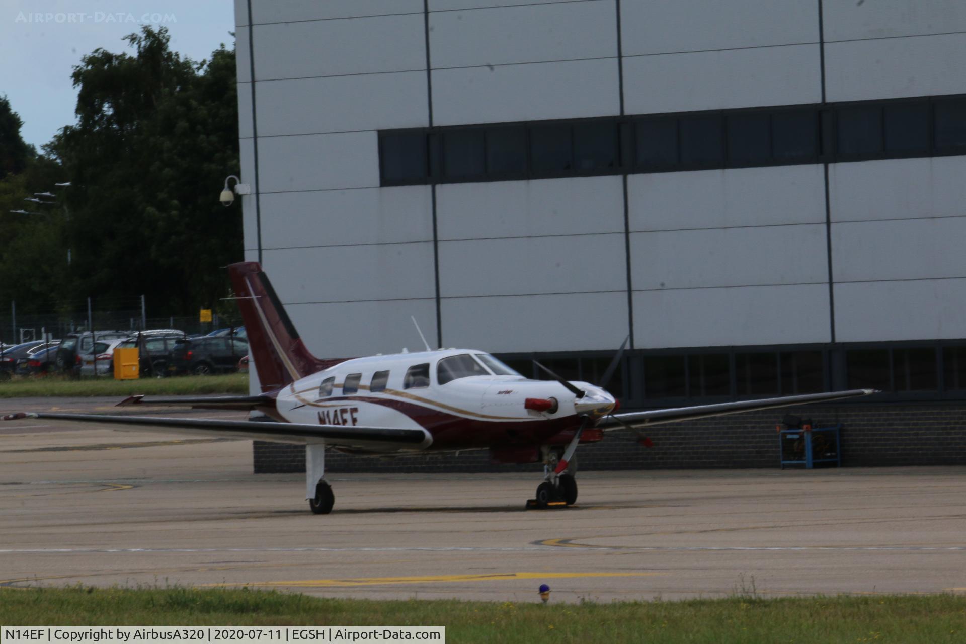 N14EF, 1988 Piper PA-46-350P Malibu Mirage C/N 4622009, Seen parked at Saxon Norwich