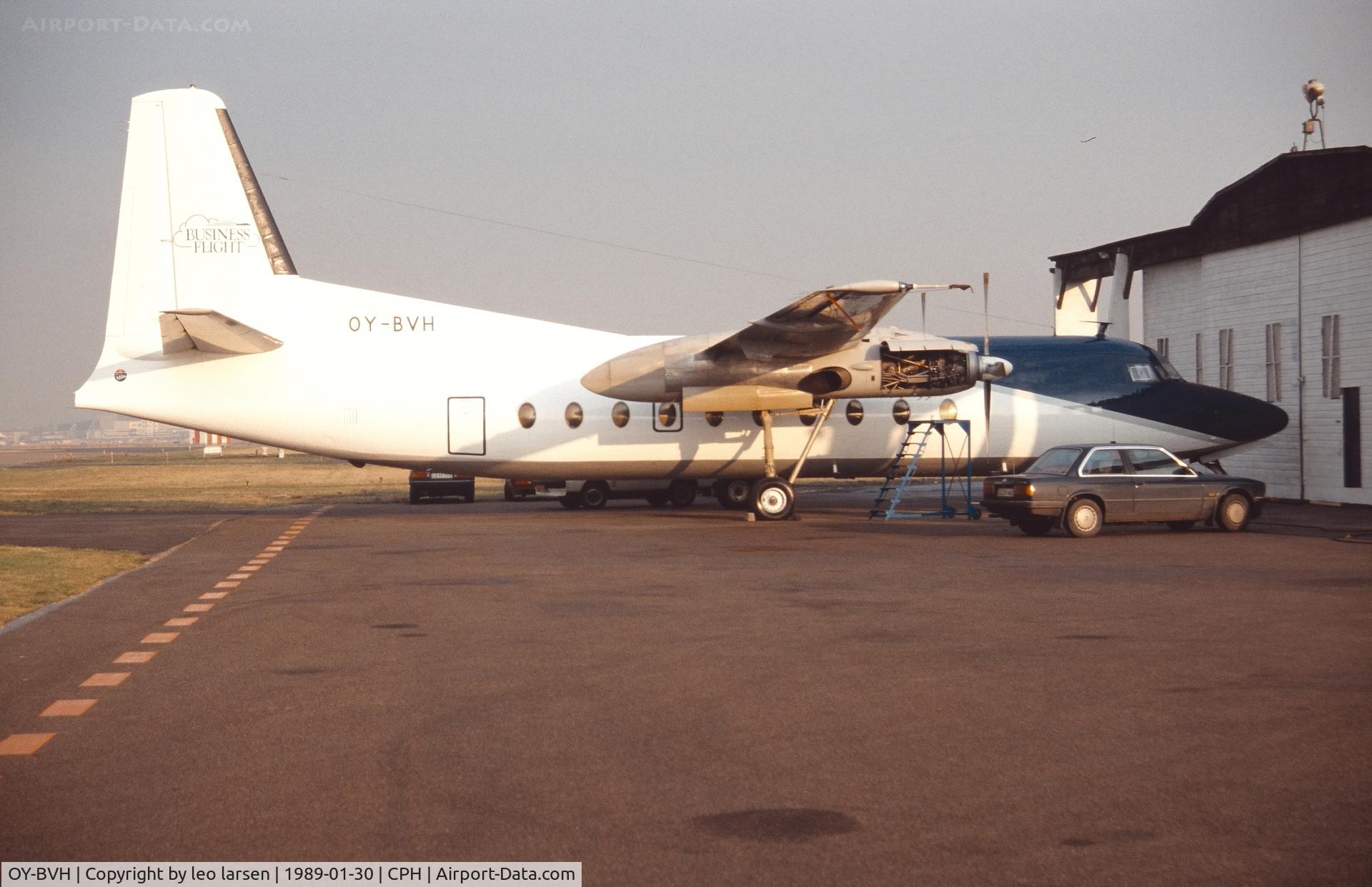 OY-BVH, 1962 Fokker F.27-200 Friendship C/N 10200, Copenhagen 30.1.1989