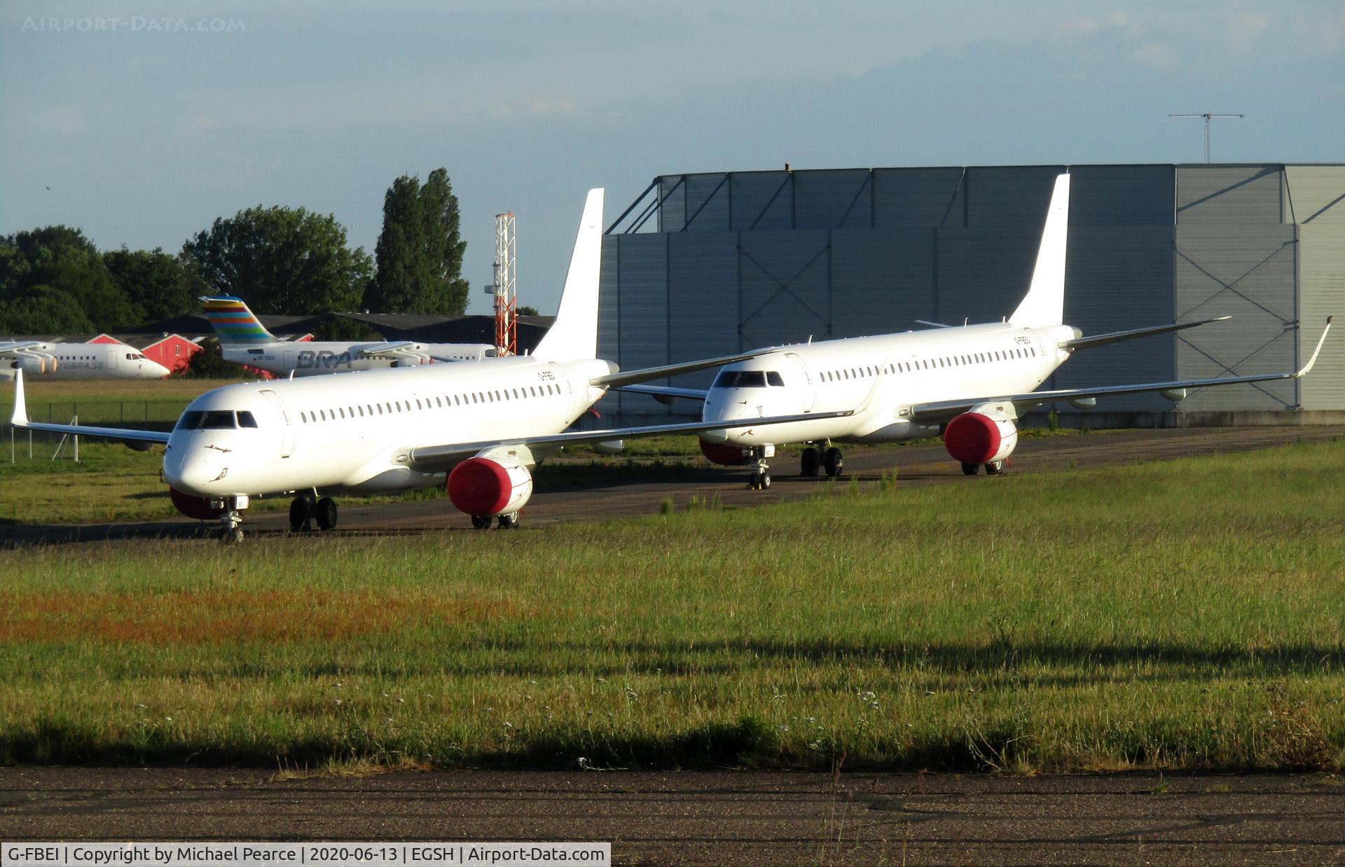 G-FBEI, 2007 Embraer 195LR (ERJ-190-200LR) C/N 19000143, Stored North Side alongside G-FBEG, awaiting new owners.